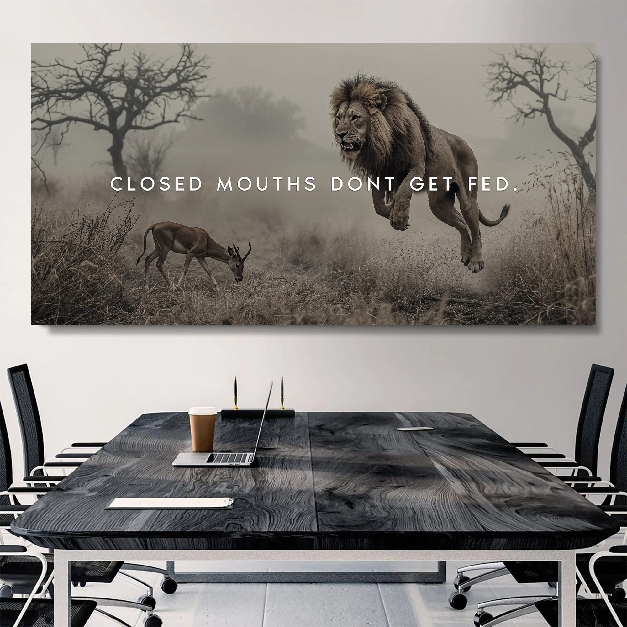 Closed Mouths Don't Get Fed Motivational Wall Sign - Image 3