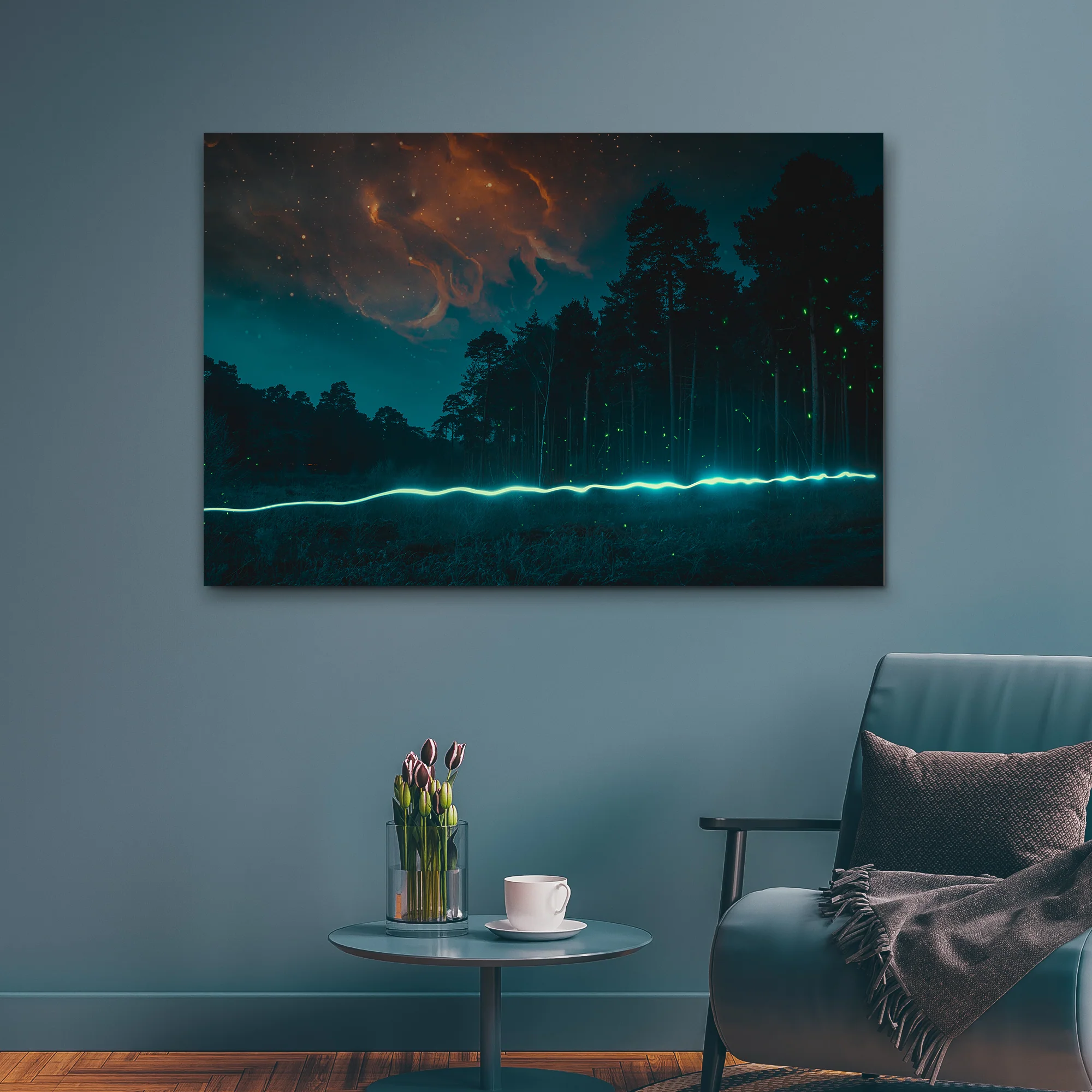 Clouds By The Forest Canvas Wall Art - Image 3