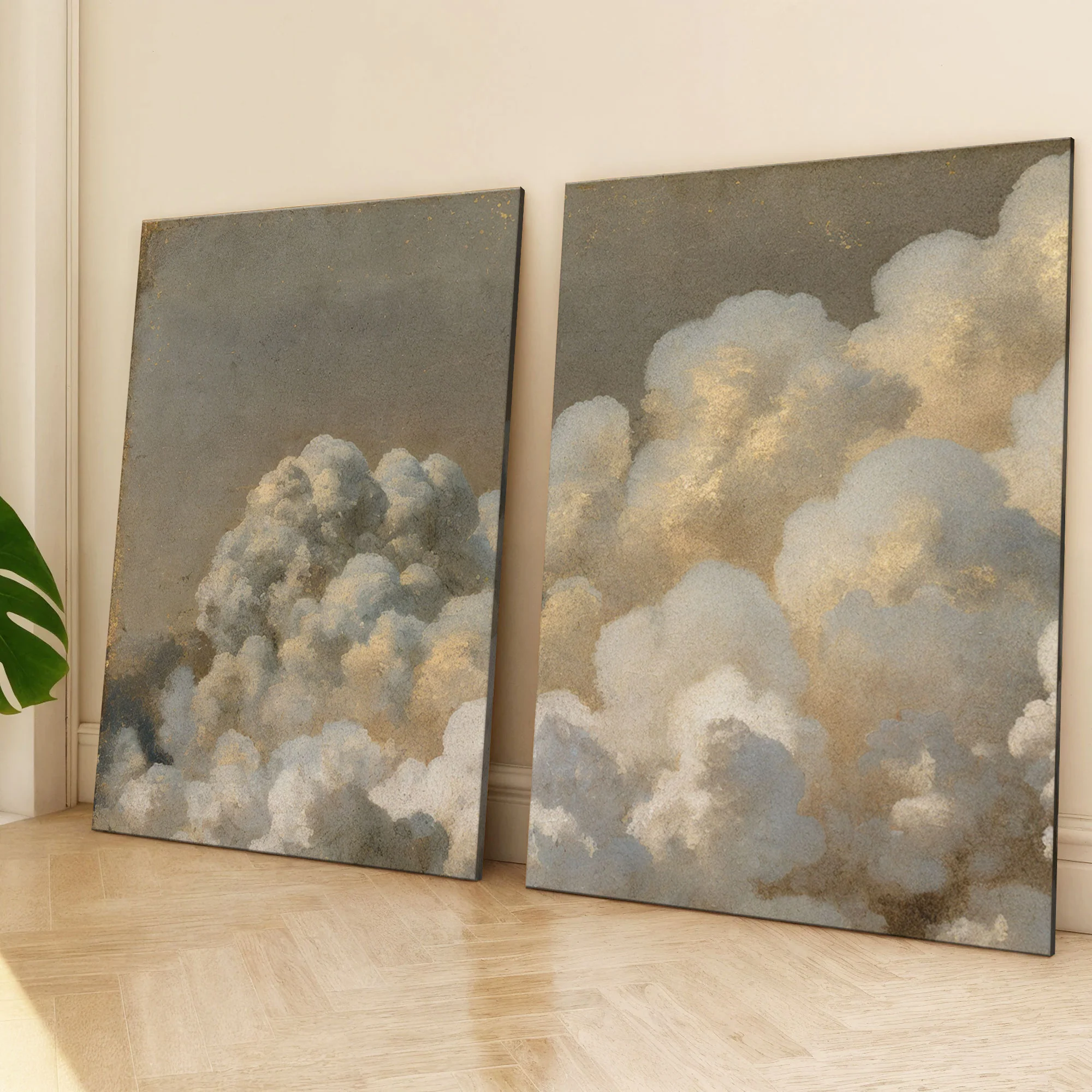Clouds Neutral Abstract Duo Wall Art - Image 5