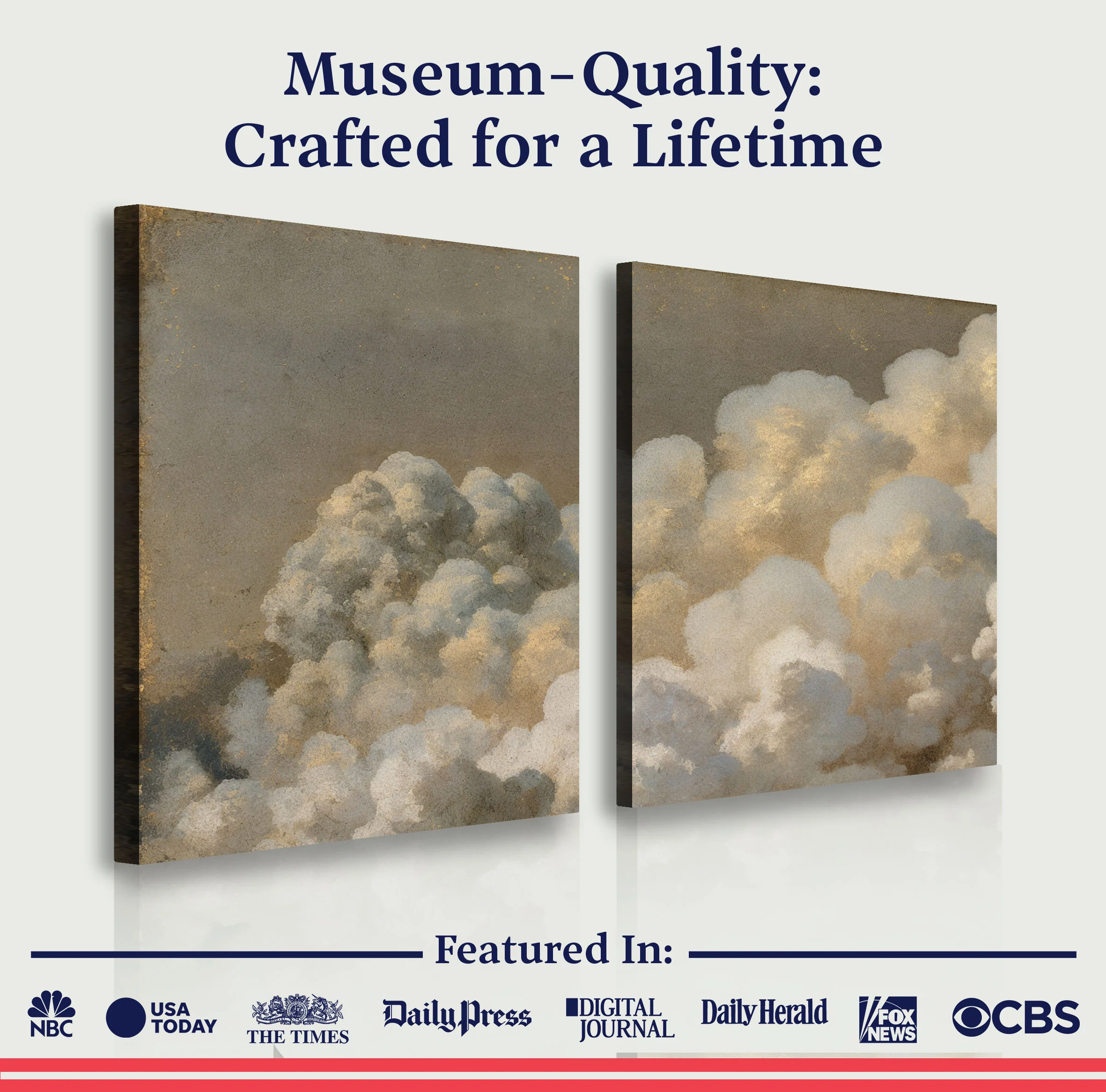 Clouds Neutral Abstract Duo Wall Art - Image 6