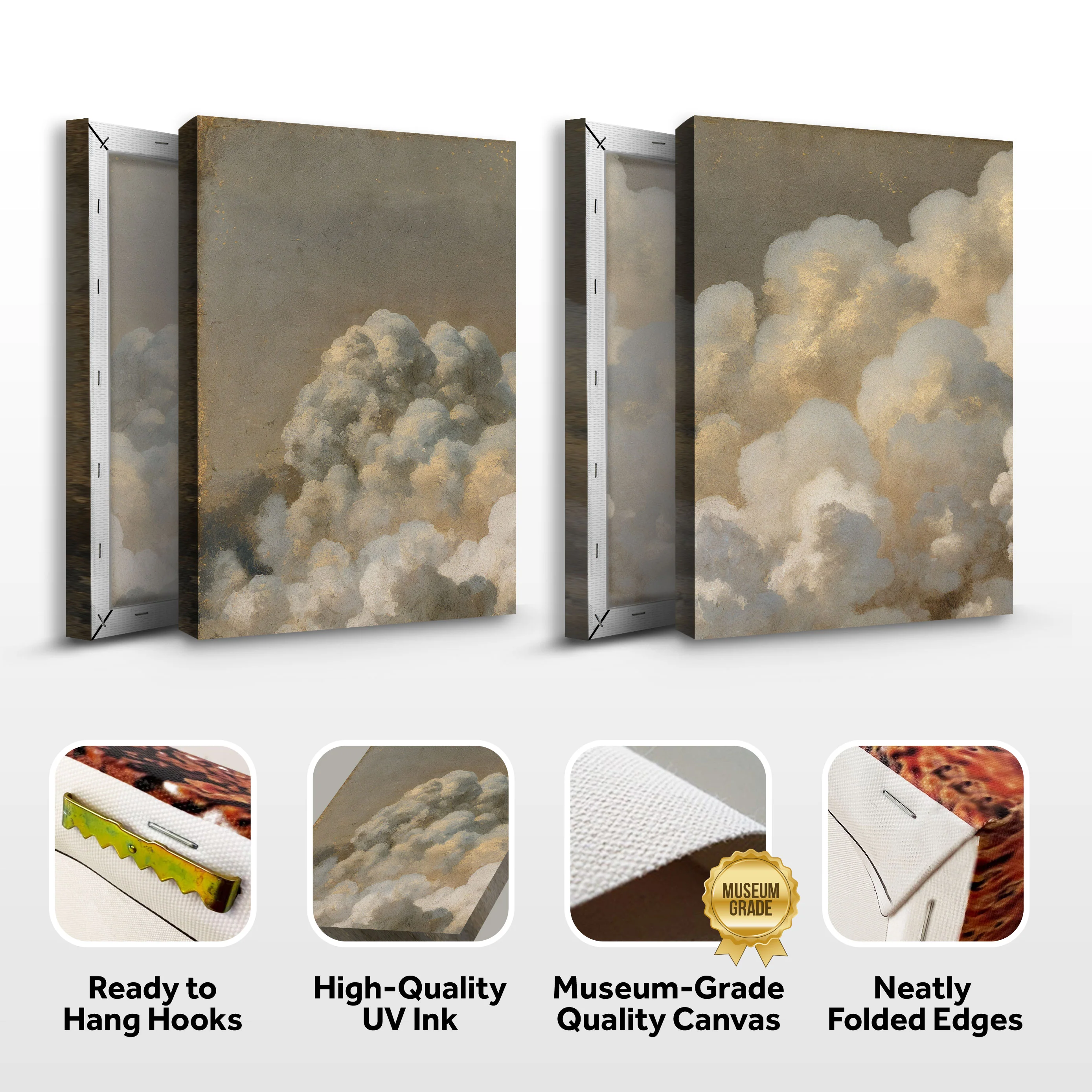 Clouds Neutral Abstract Duo Wall Art - Image 8