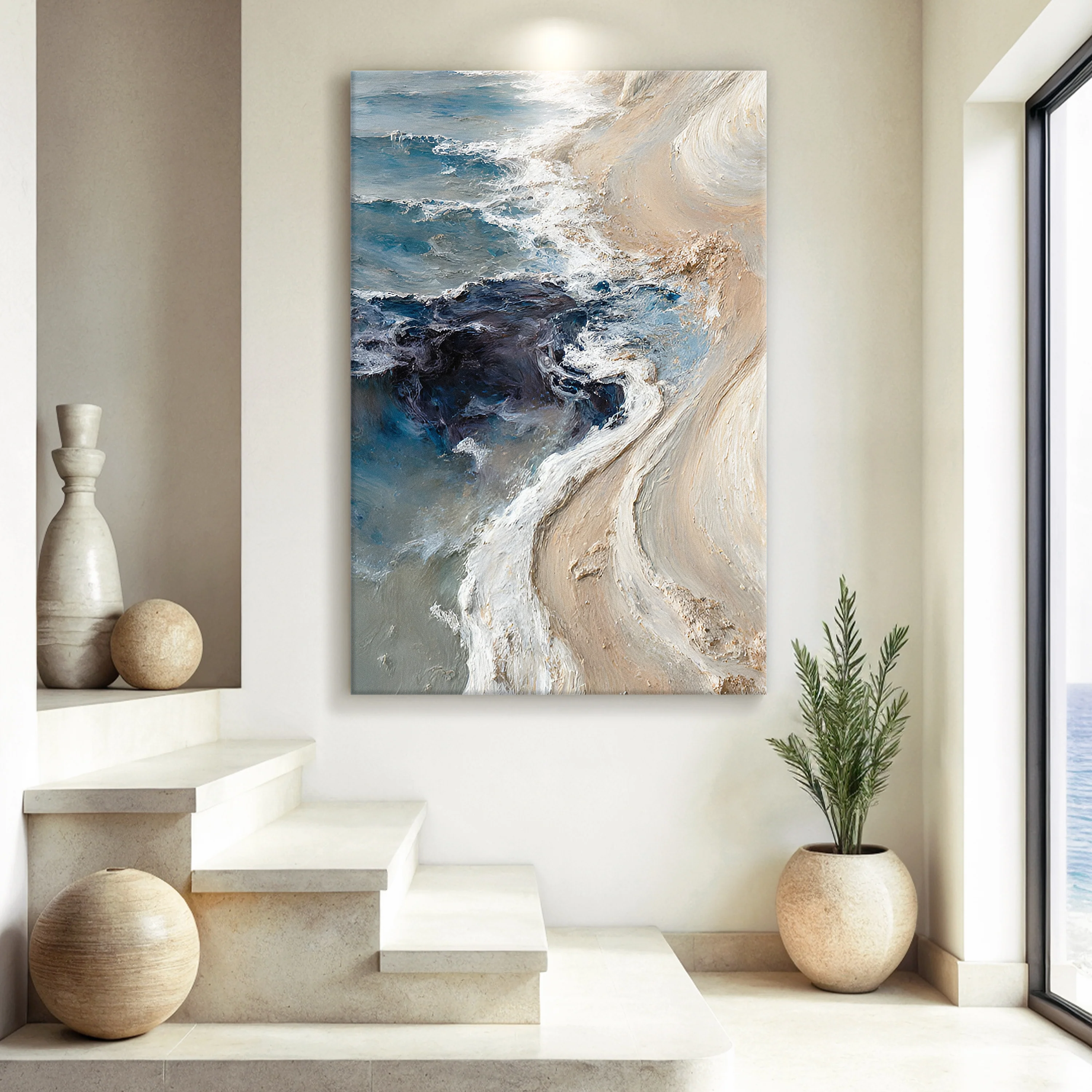 Coastal Drift Abstract Wall Art II - Image 2