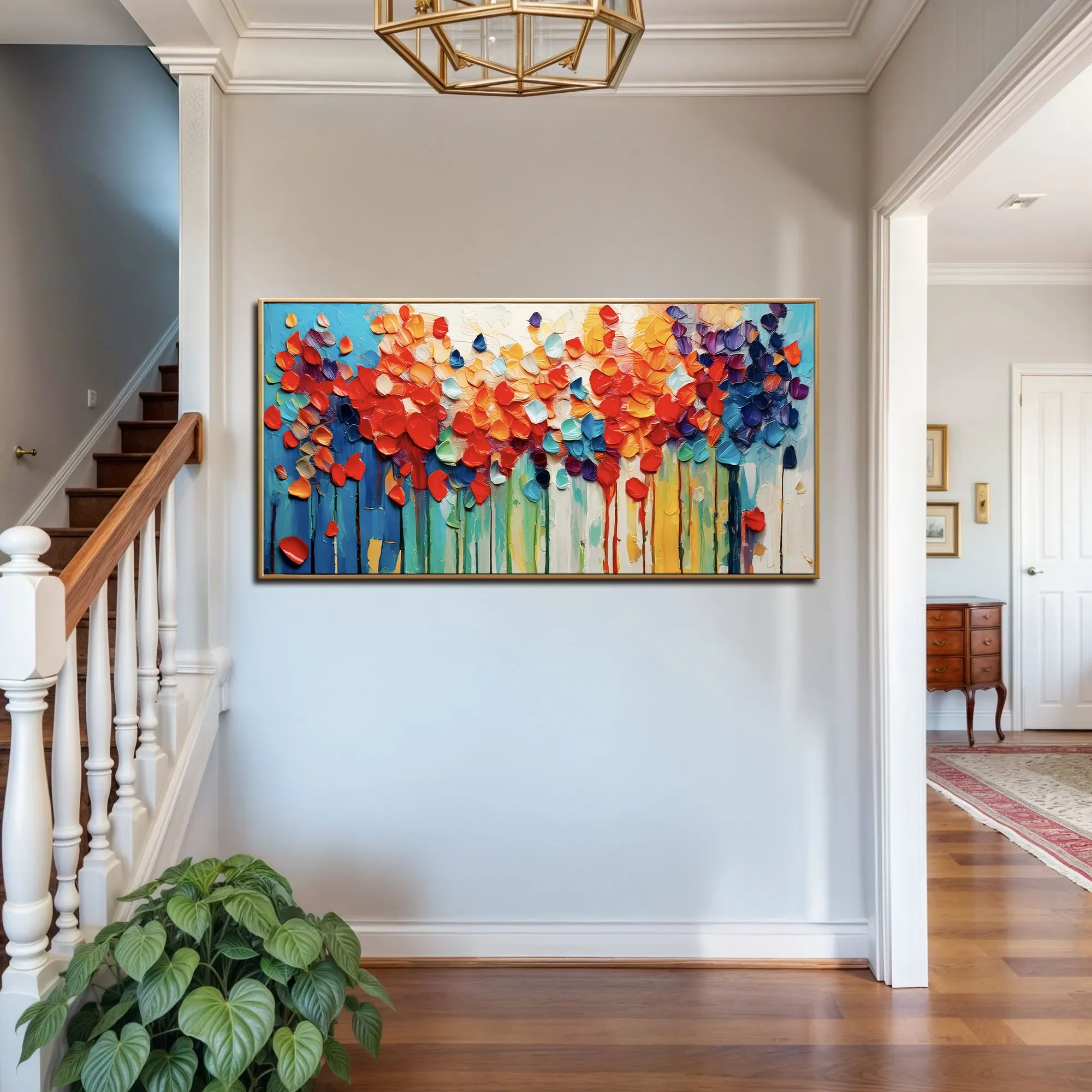 Colorful Petals Impasto Wall Art - Image 2