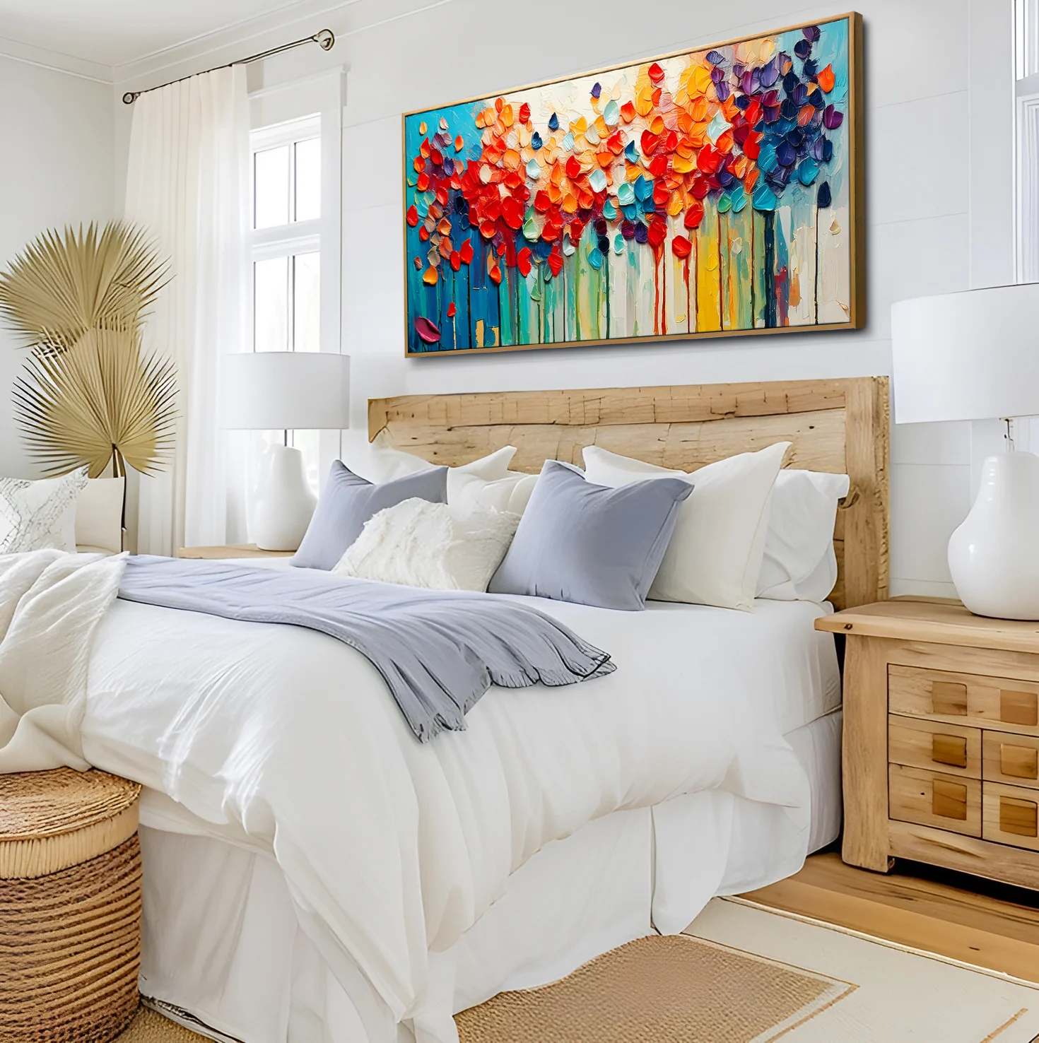 Colorful Petals Impasto Wall Art - Image 3