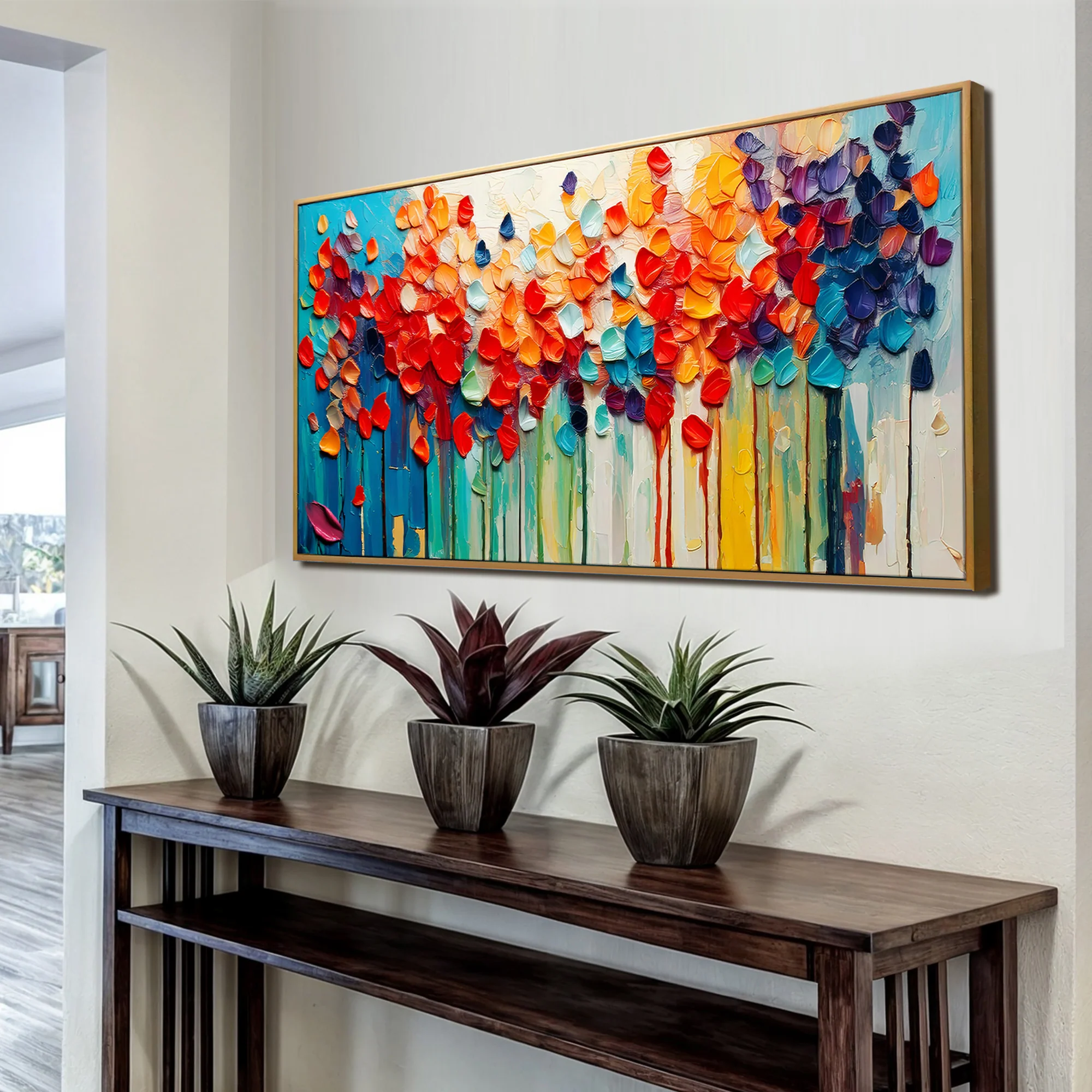 Colorful Petals Impasto Wall Art - Image 4