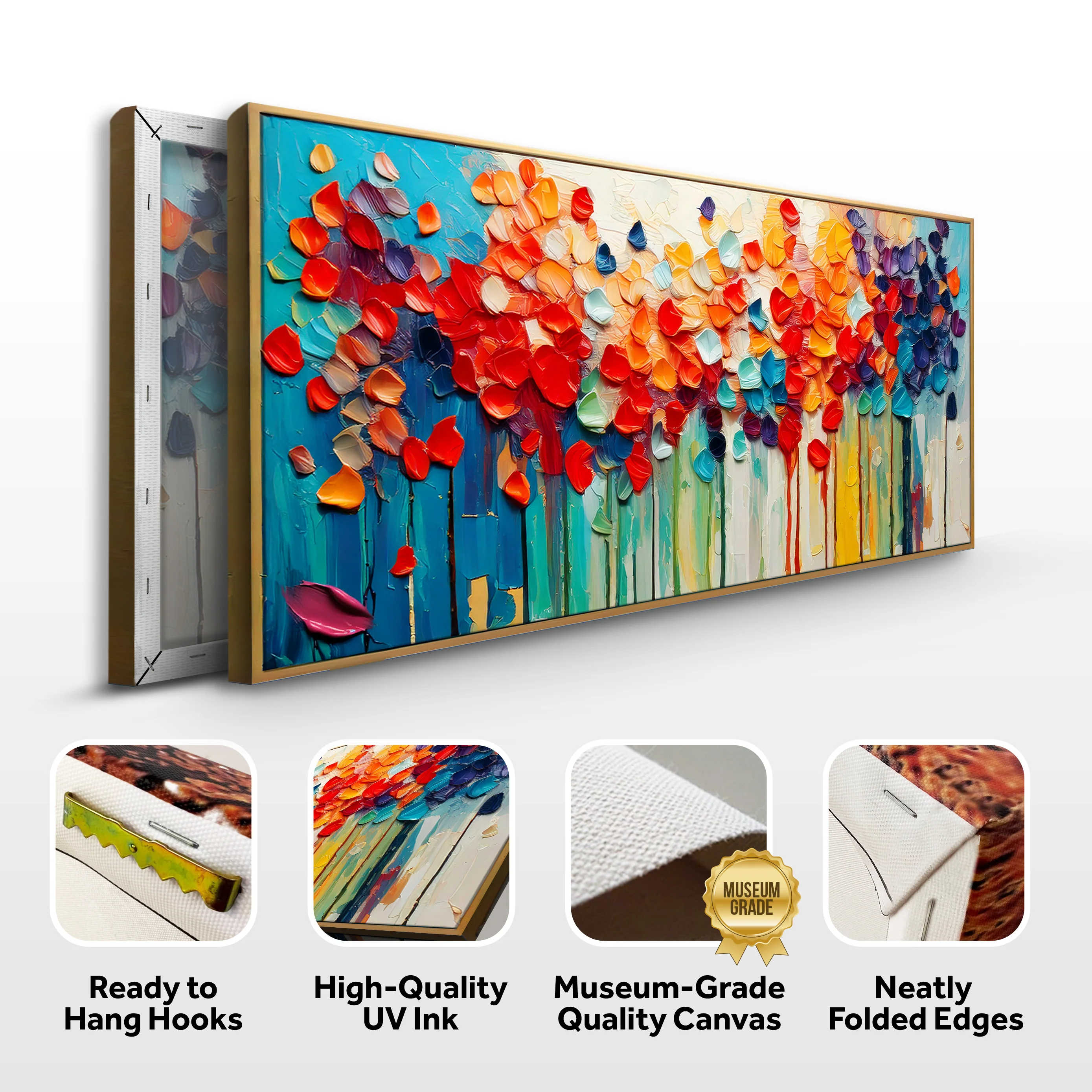 Colorful Petals Impasto Wall Art - Image 8