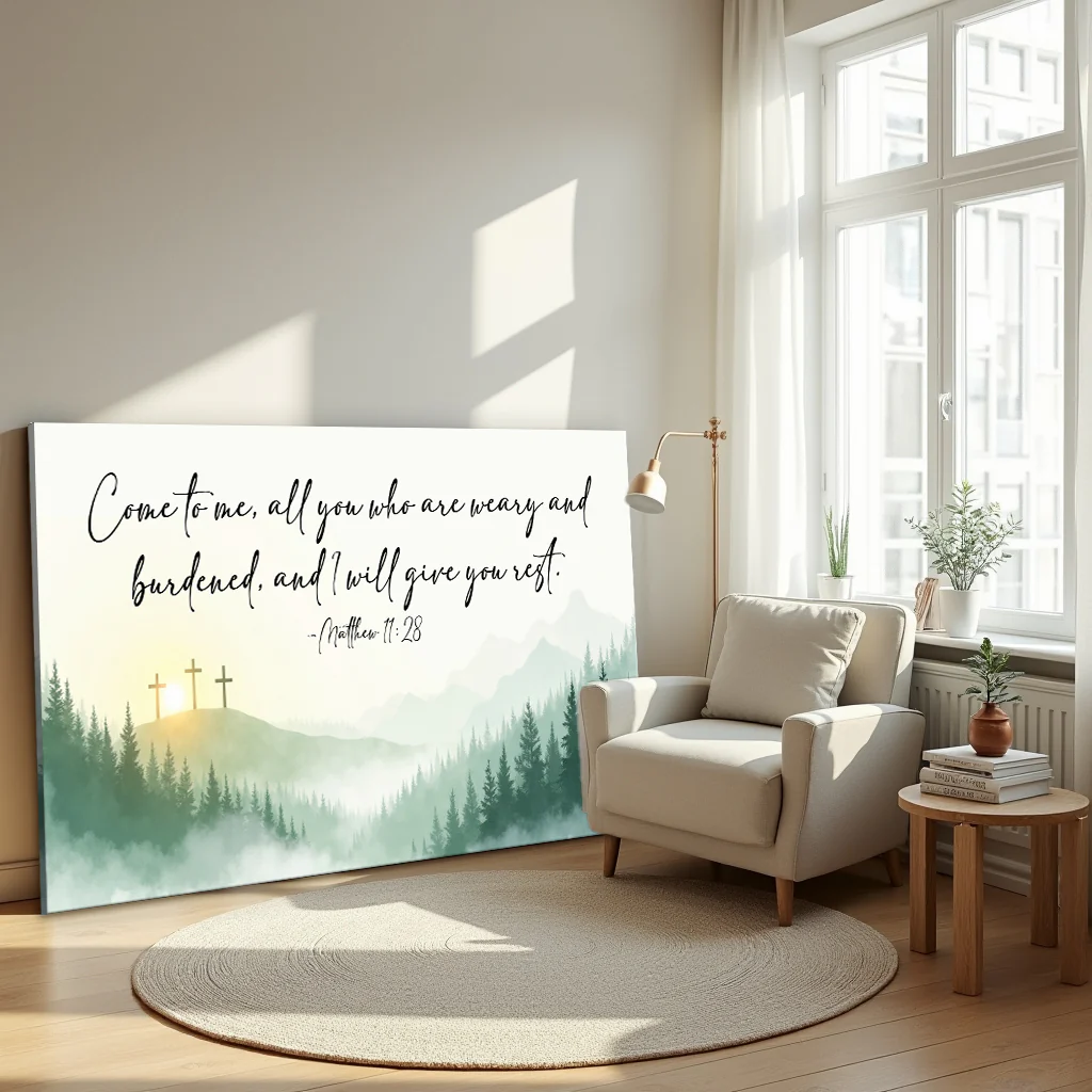 Come To Me - Matthew 11:28 Faith Sign - Image 5