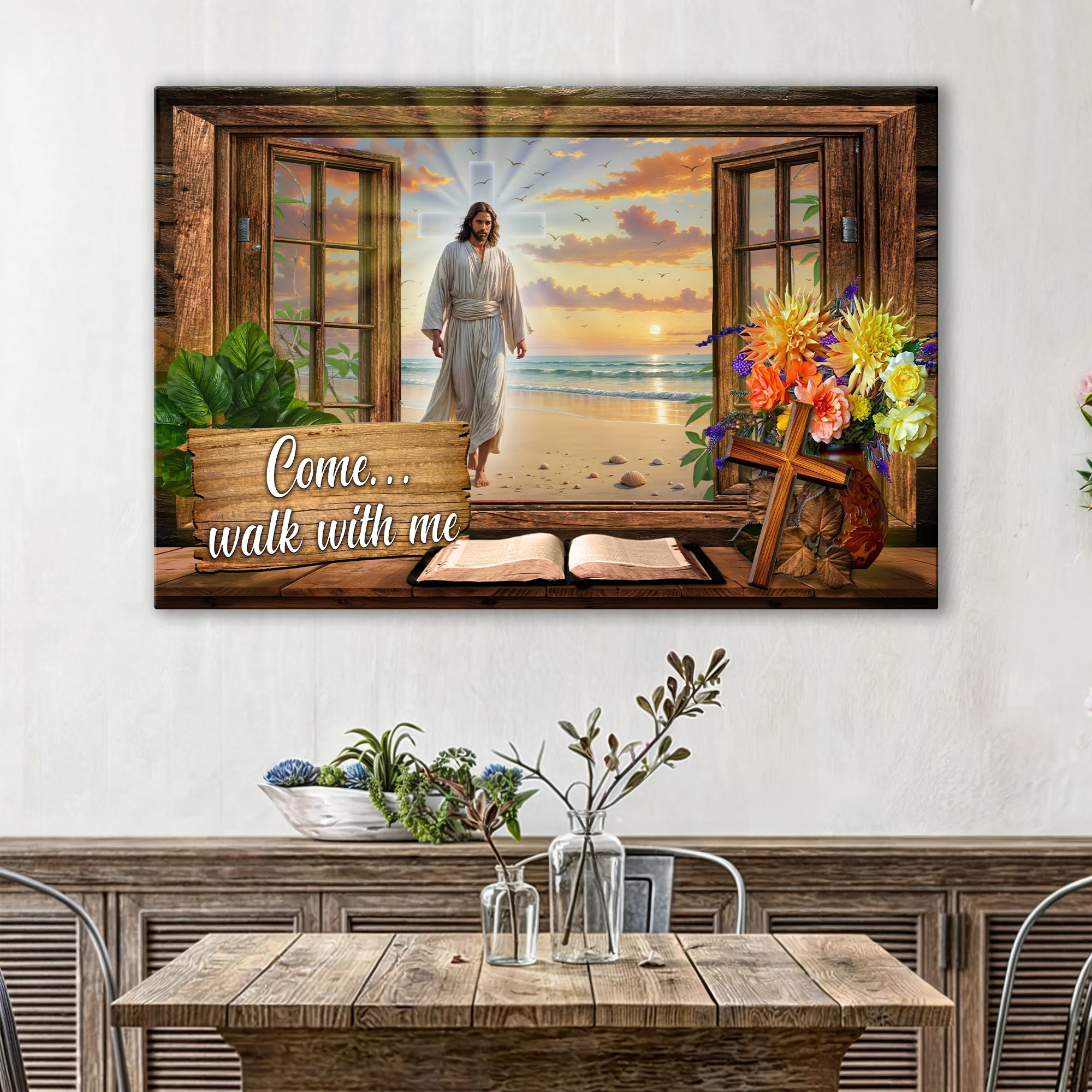 Come Walk With Me Jesus Faith Sign - Image 2