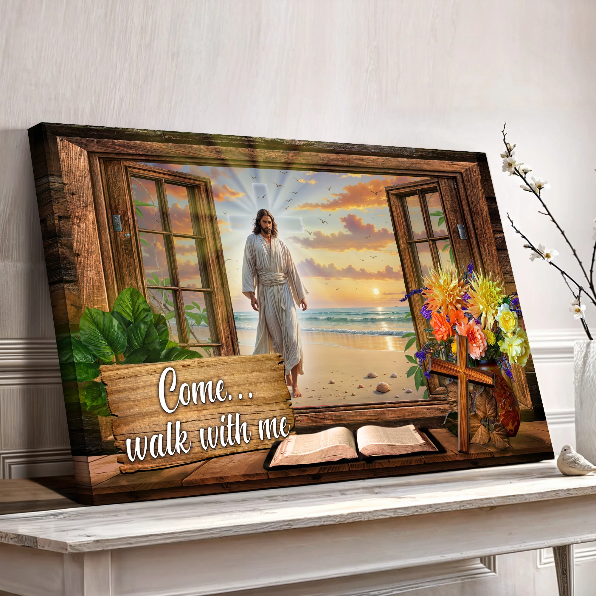 Come Walk With Me Jesus Faith Sign - Image 3