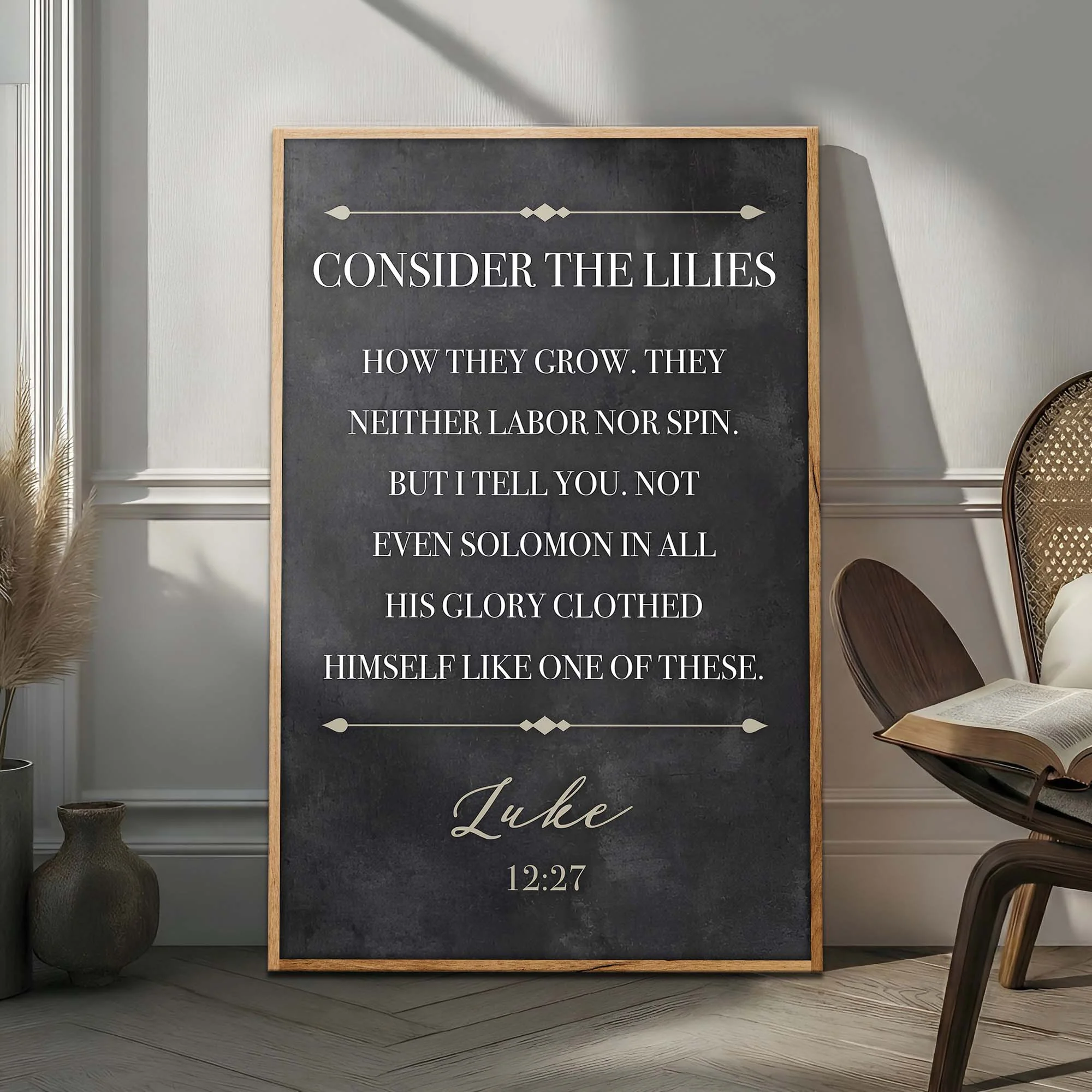 Consider The Lilies - Luke 12:27 Faith Sign