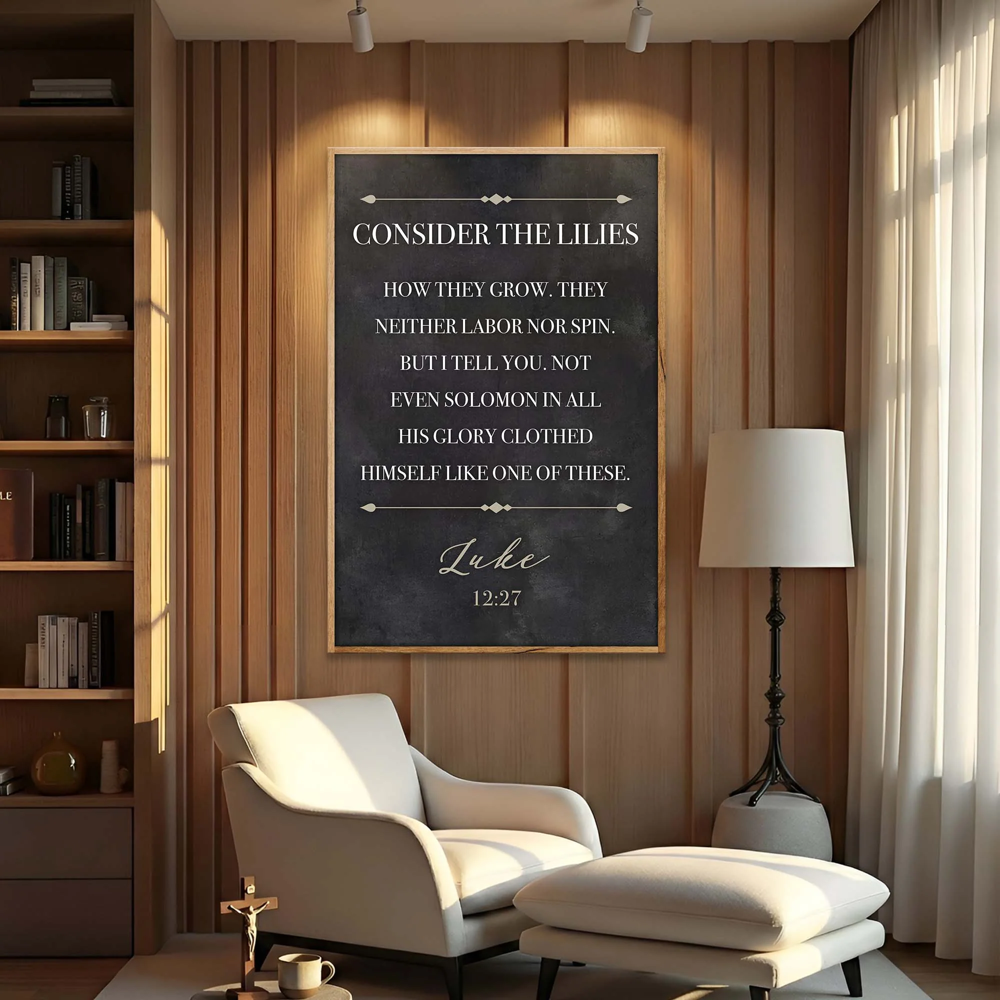 Consider The Lilies - Luke 12:27 Faith Sign - Image 3