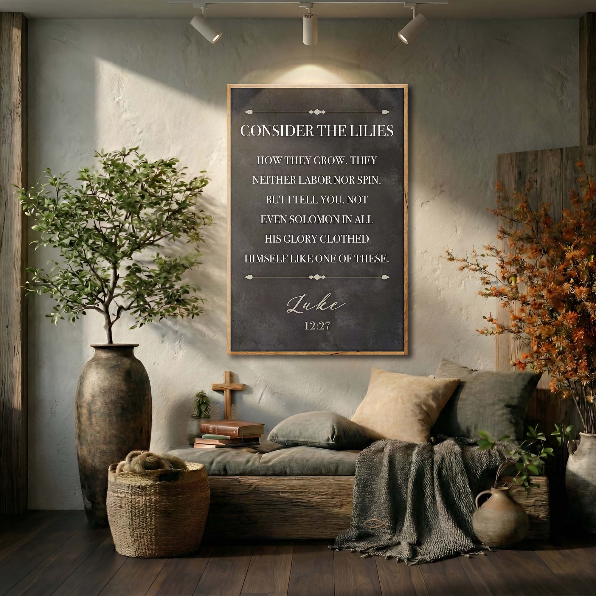 Consider The Lilies - Luke 12:27 Faith Sign - Image 4