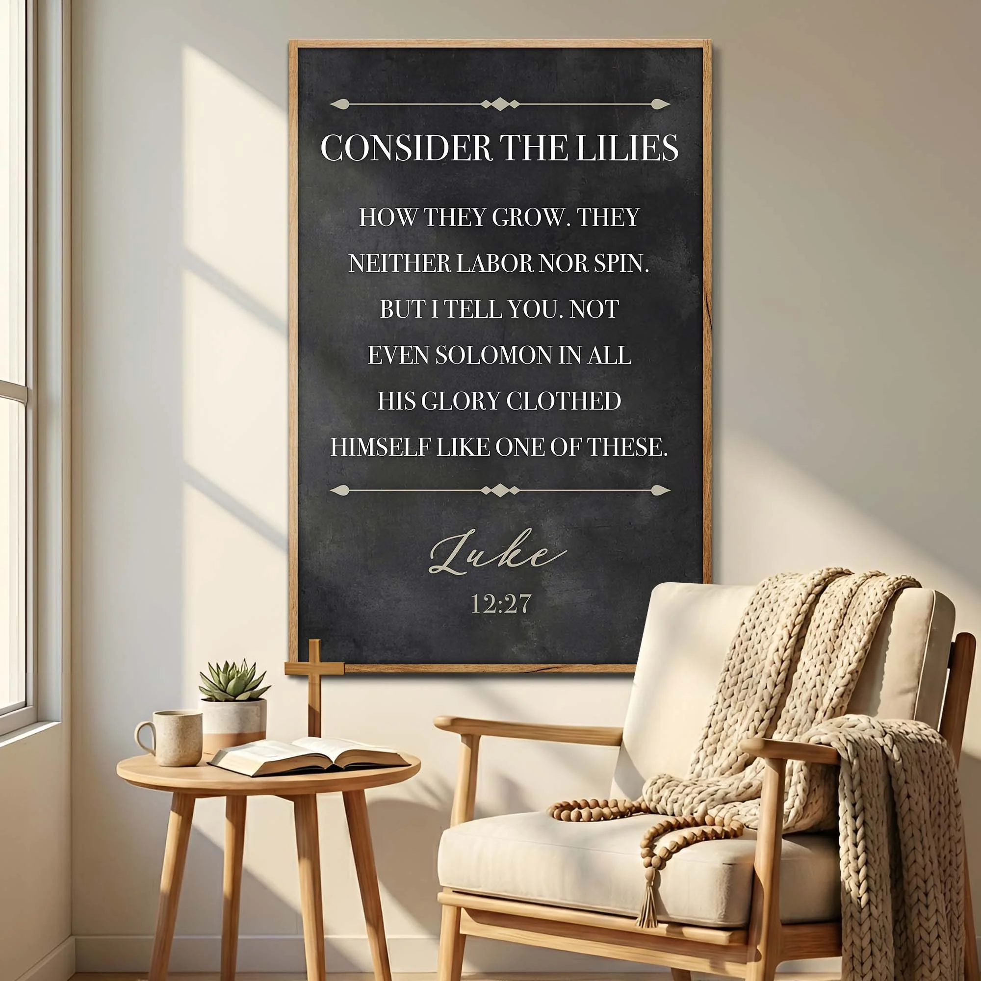Consider The Lilies - Luke 12:27 Faith Sign - Image 5