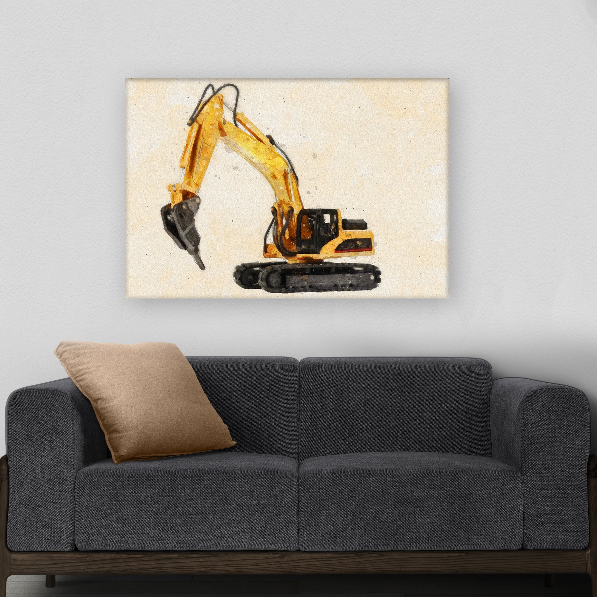 Construction Truck Drill Canvas Wall Art - Image 3