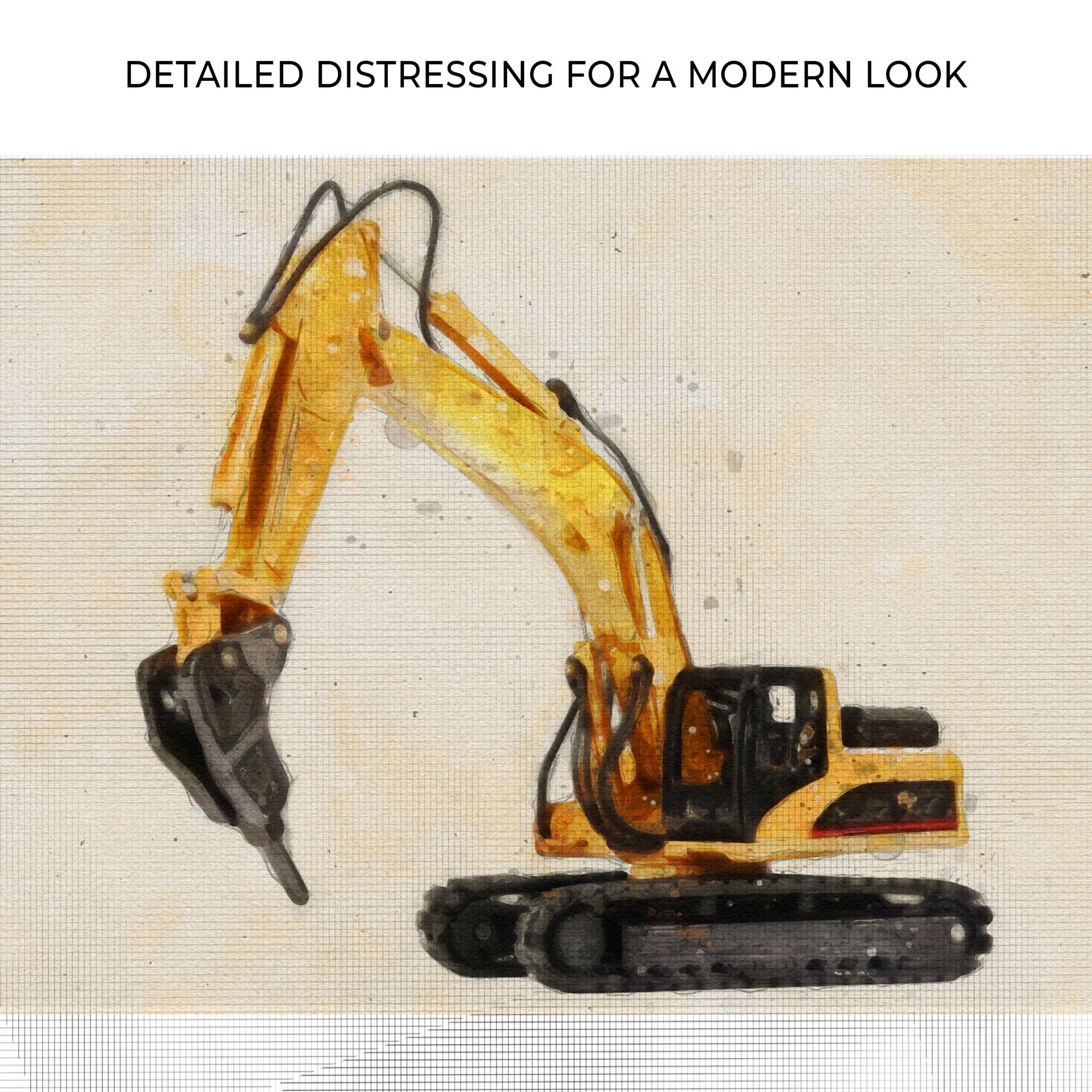 Construction Truck Drill Canvas Wall Art - Image 4