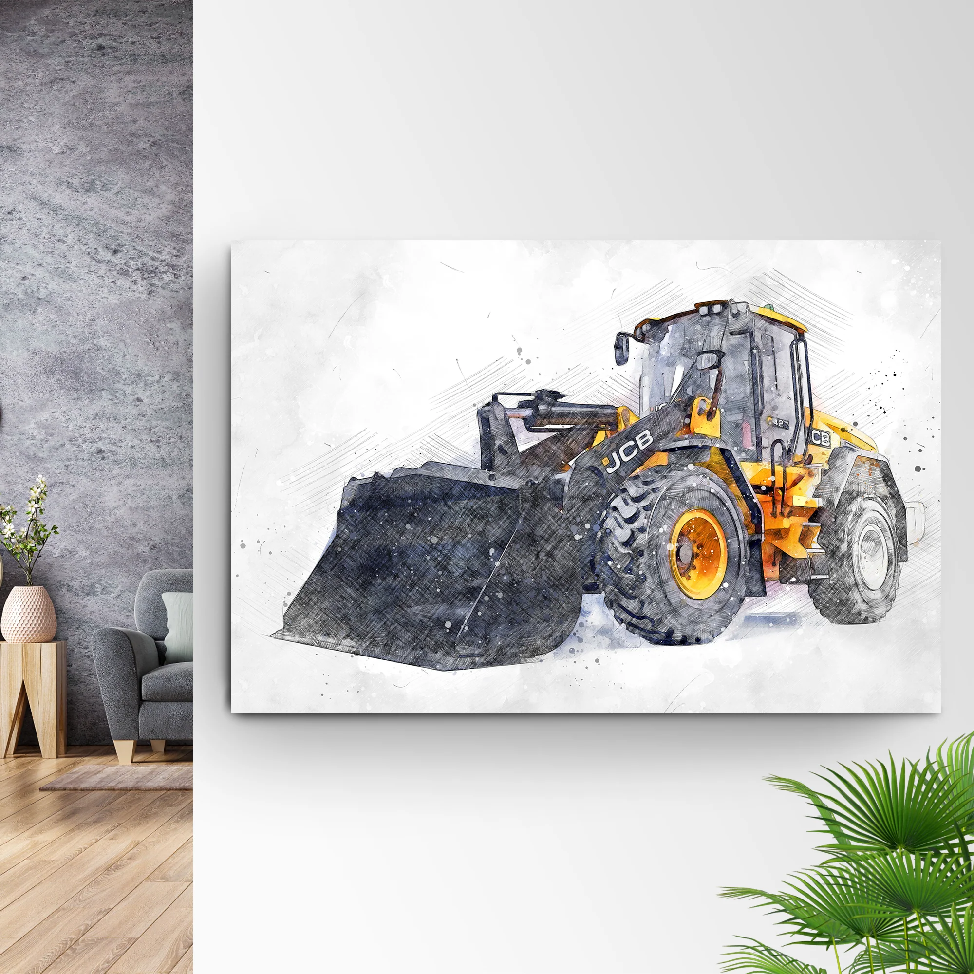 Construction Truck Wheel Loader Canvas Wall Art - Image 3