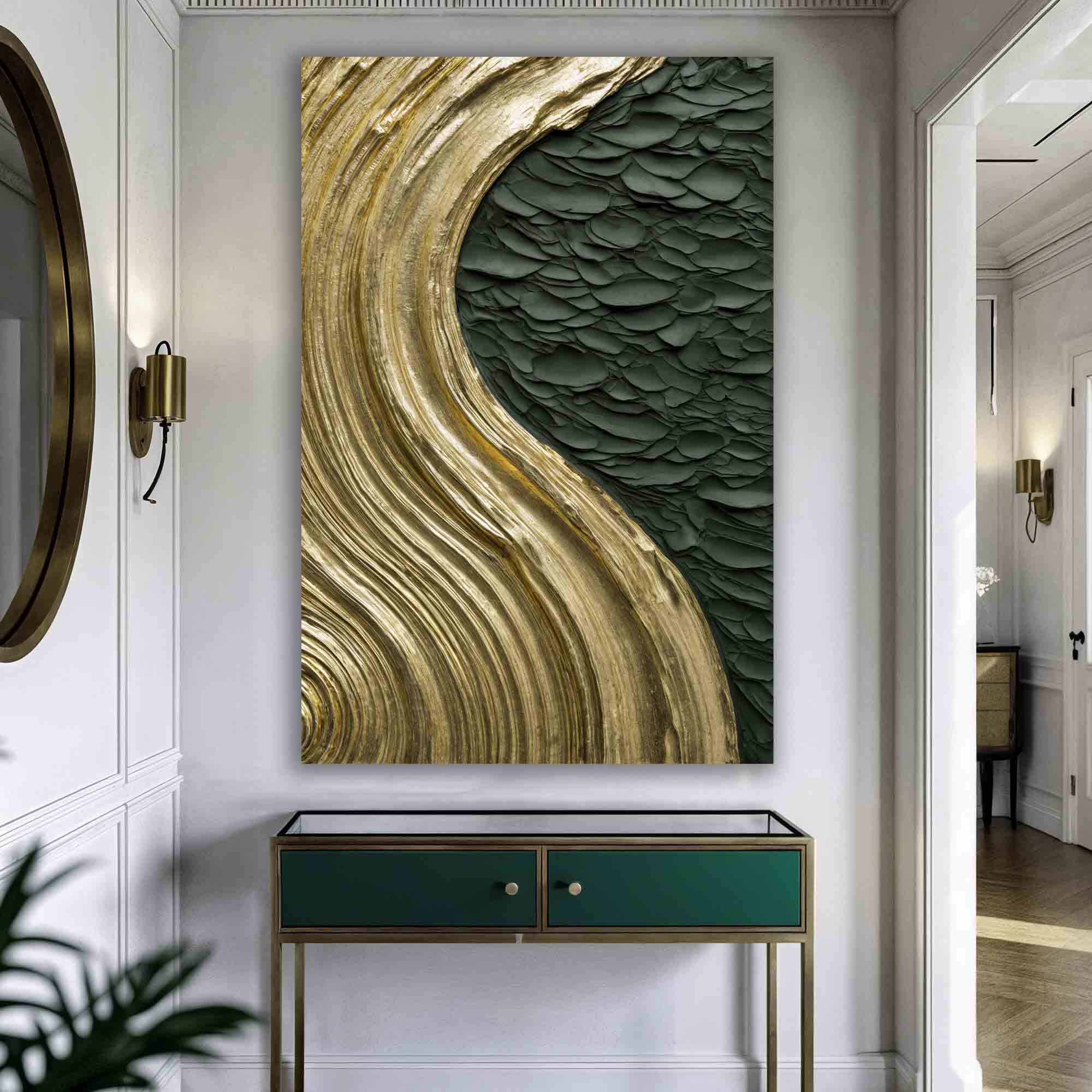 Contemporary Metallic Relief Wall Art - Image 4