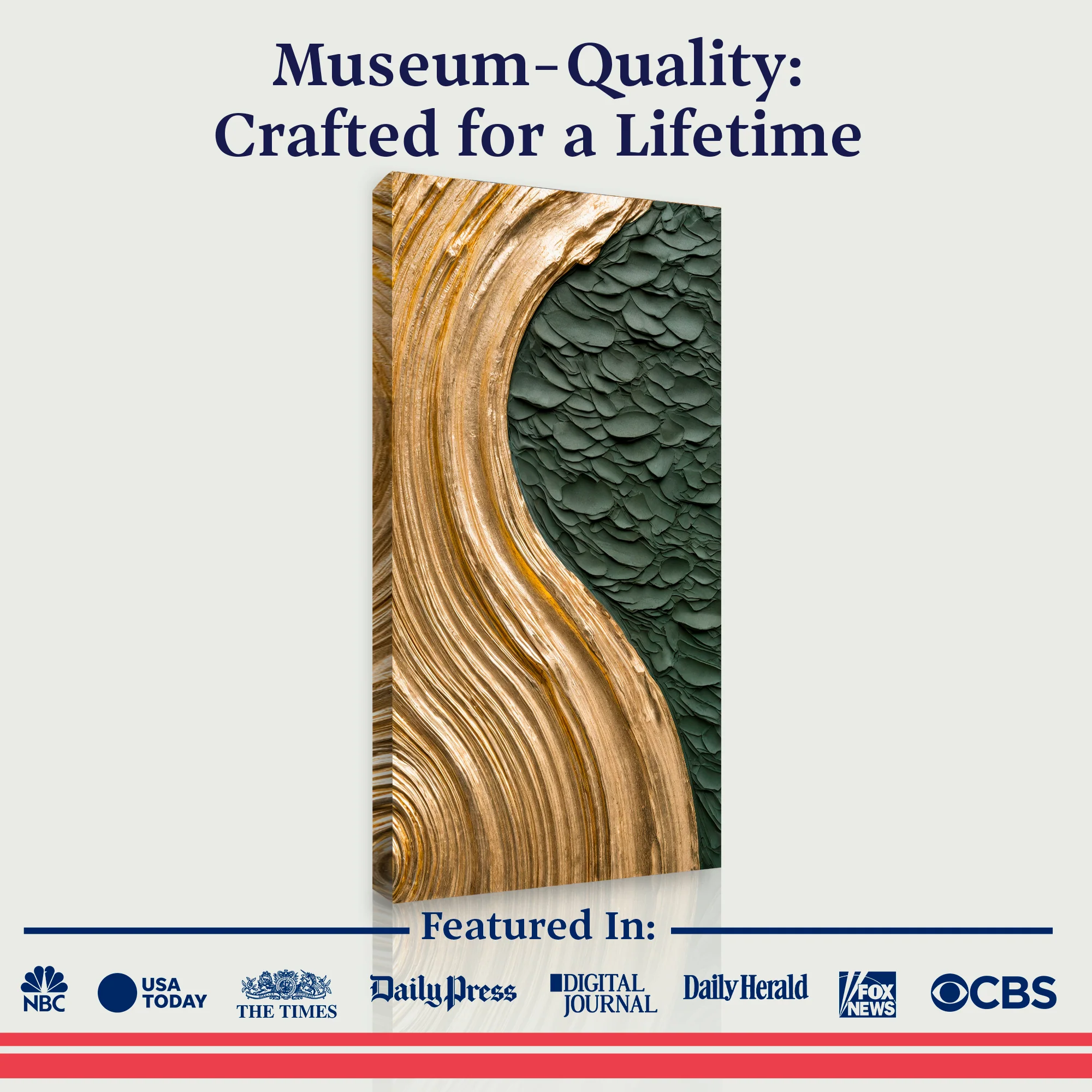 Contemporary Metallic Relief Wall Art - Image 6