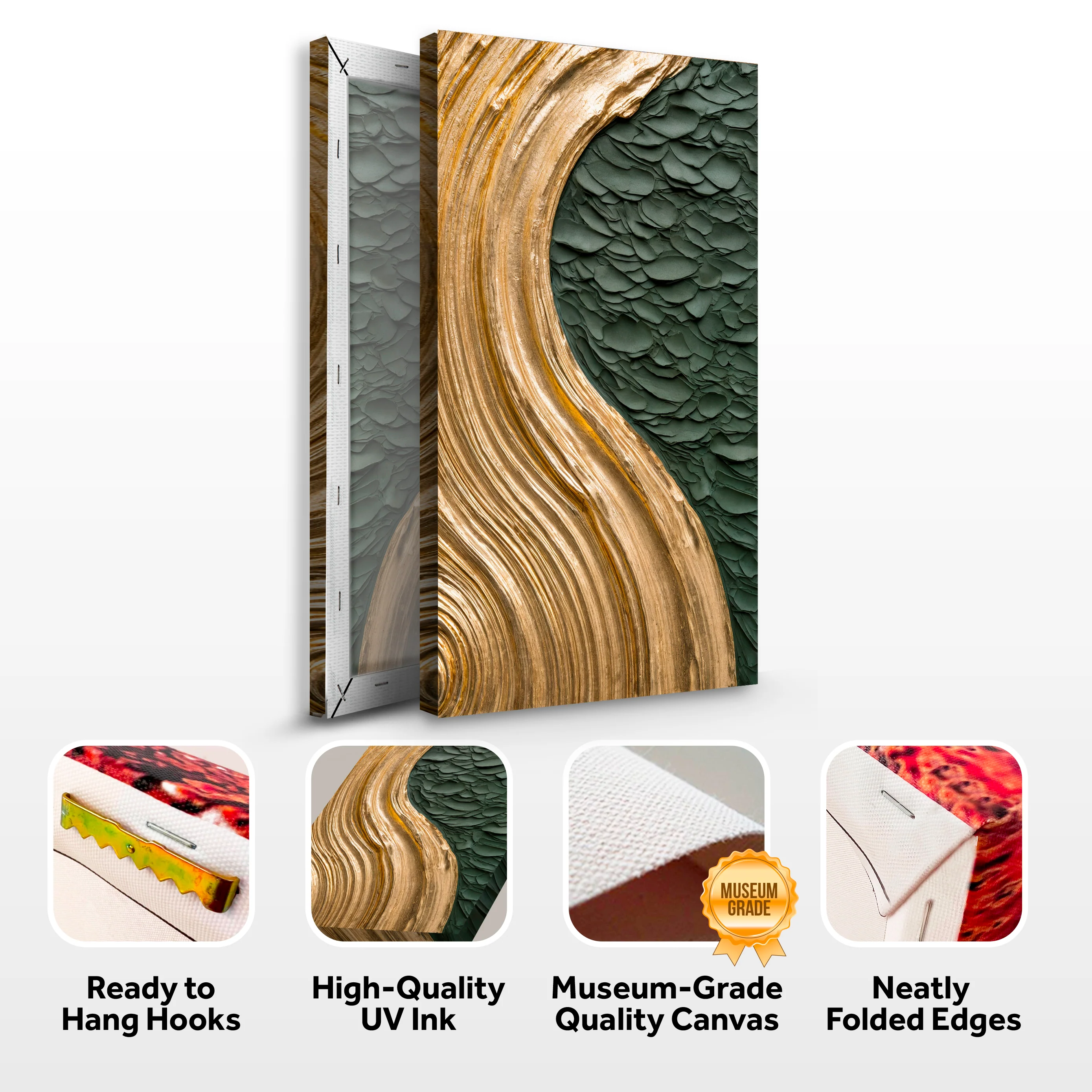 Contemporary Metallic Relief Wall Art - Image 8