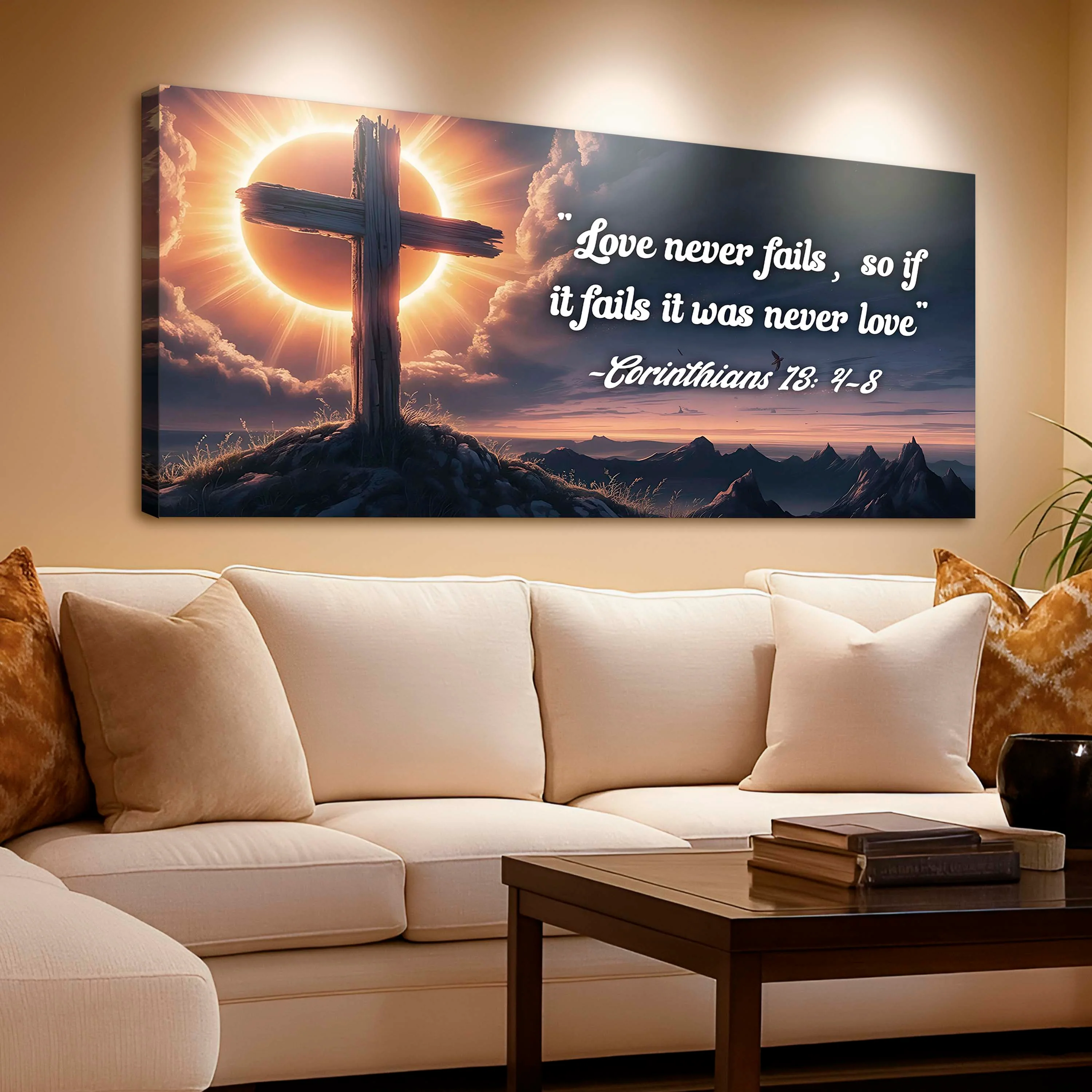 Corinthians 13:4-8 - Love Never Fails Faith Sign - Image 5