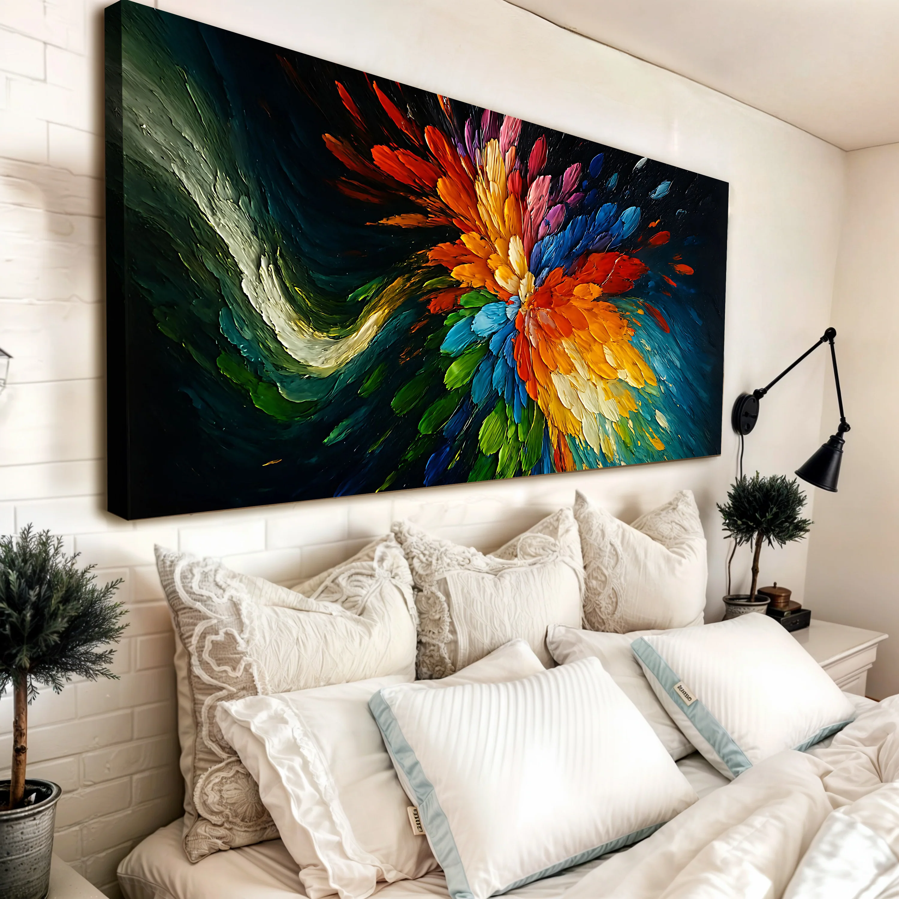 Cosmic Burst Impasto Wall Art - Image 2