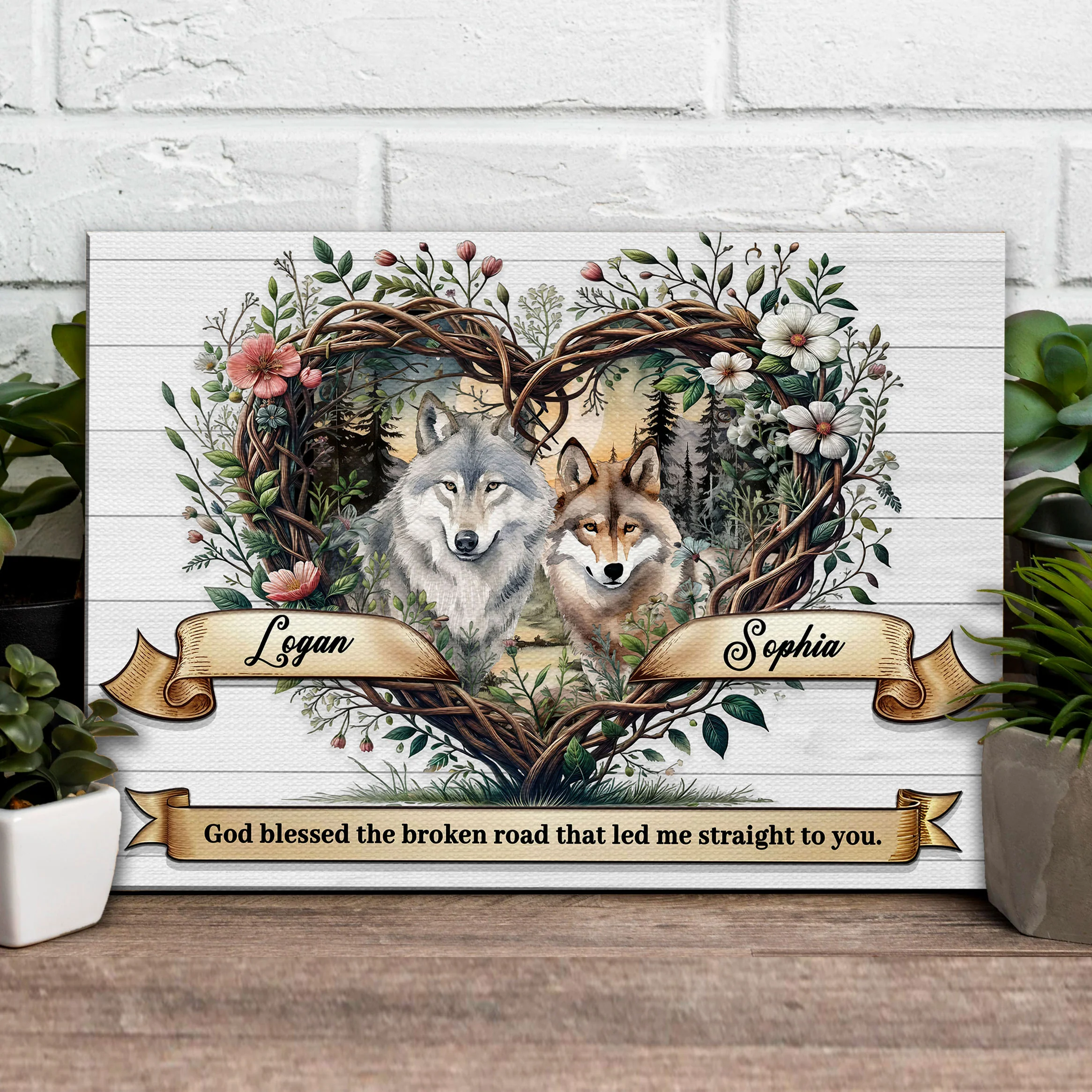 Couple Wolves Sign - Image 3