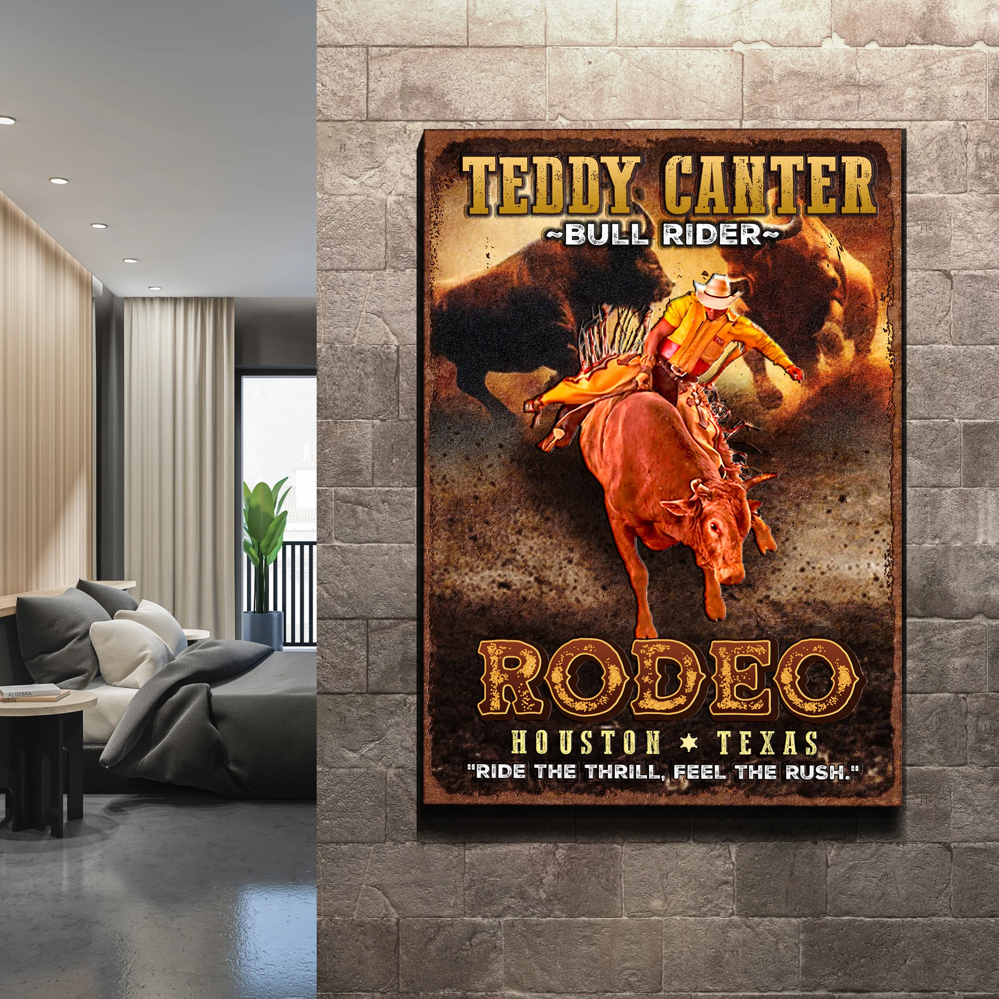 Cowboy Rodeo Bull Rider Sign - Image 2