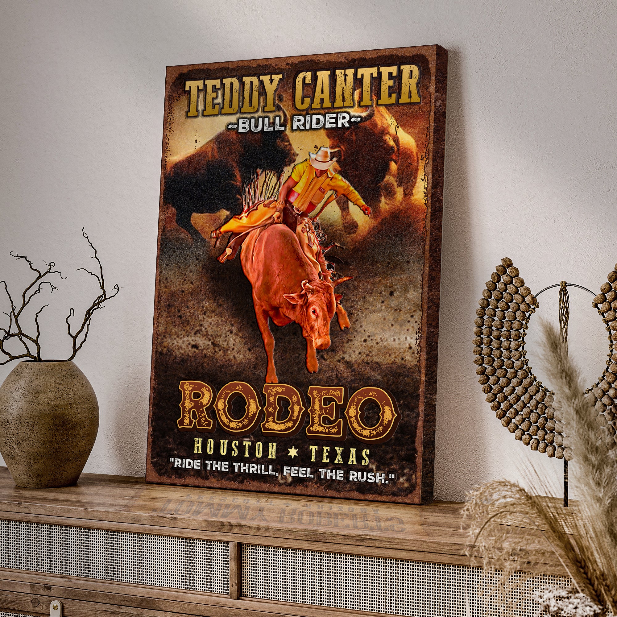 Cowboy Rodeo Bull Rider Sign - Image 3
