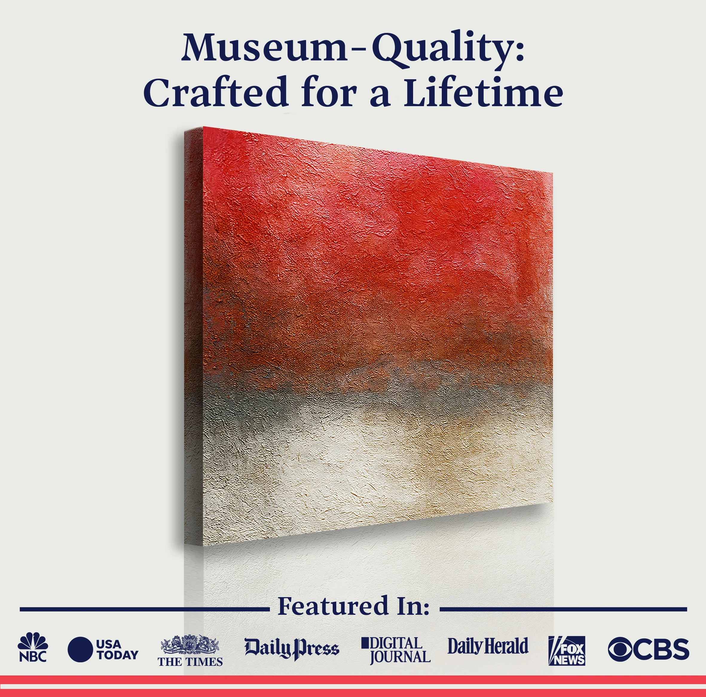 Crimson Horizon Abstract Wall Art - Image 6