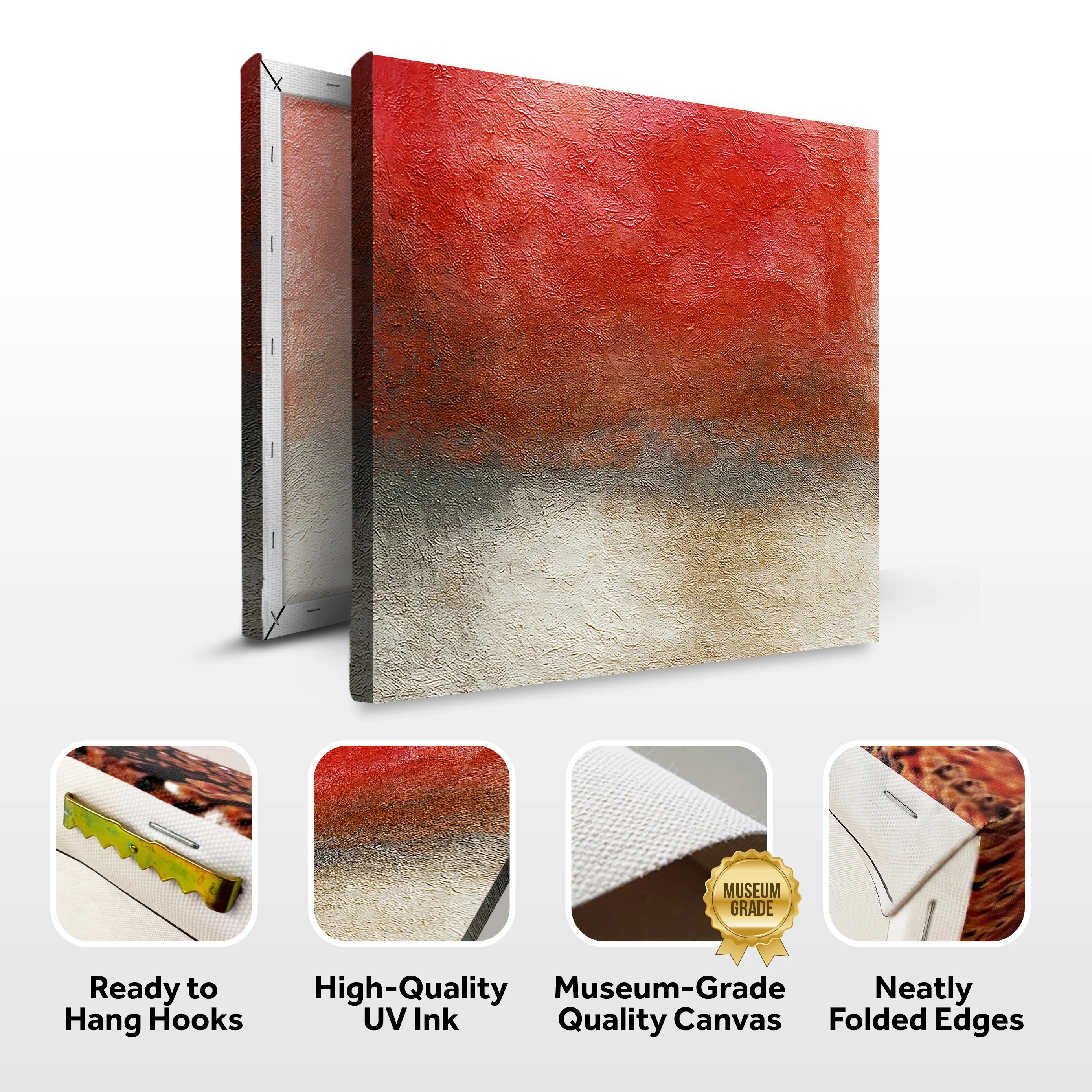 Crimson Horizon Abstract Wall Art - Image 8