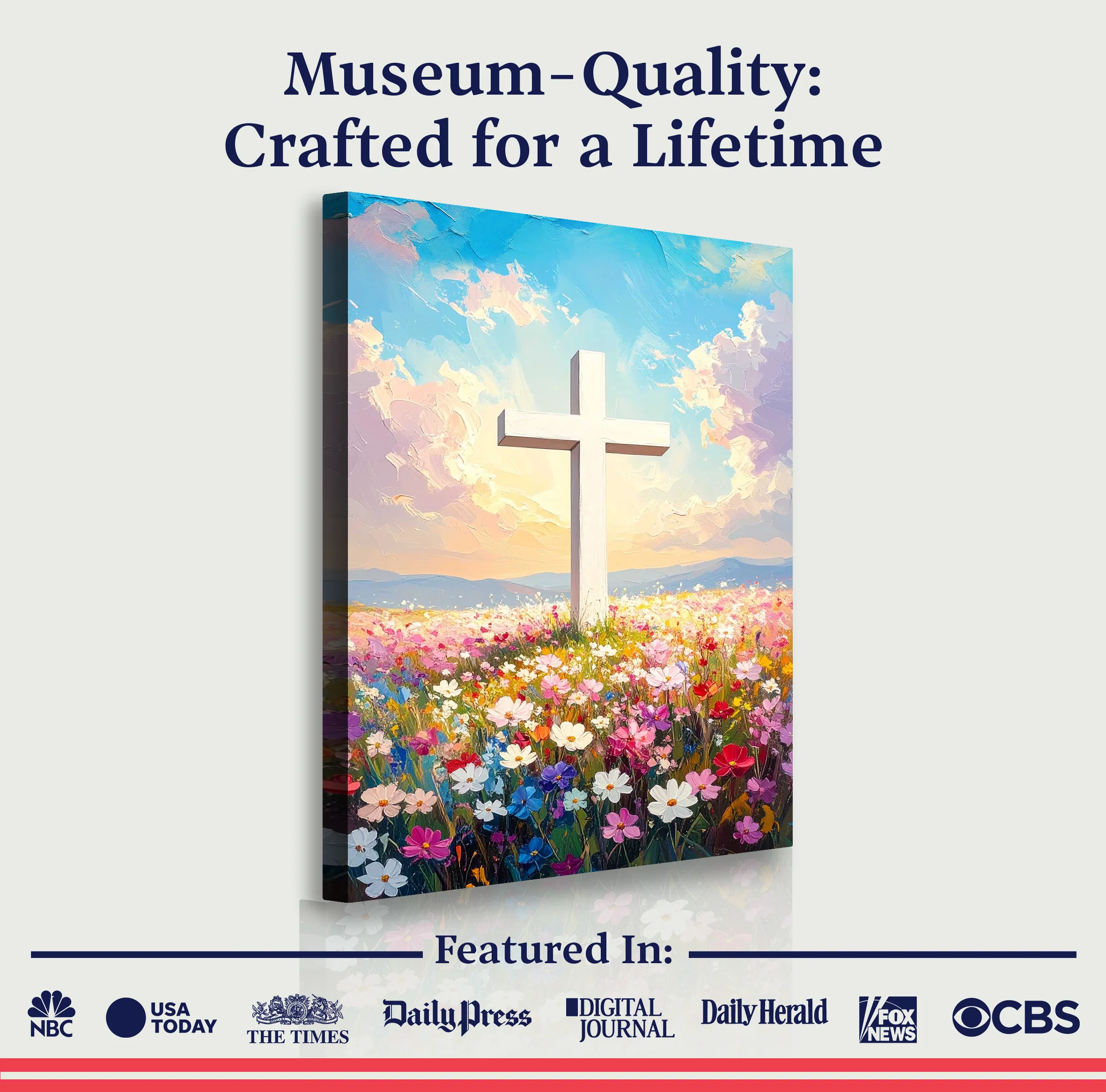 Cross Floral Field Faith Wall Art - Image 6