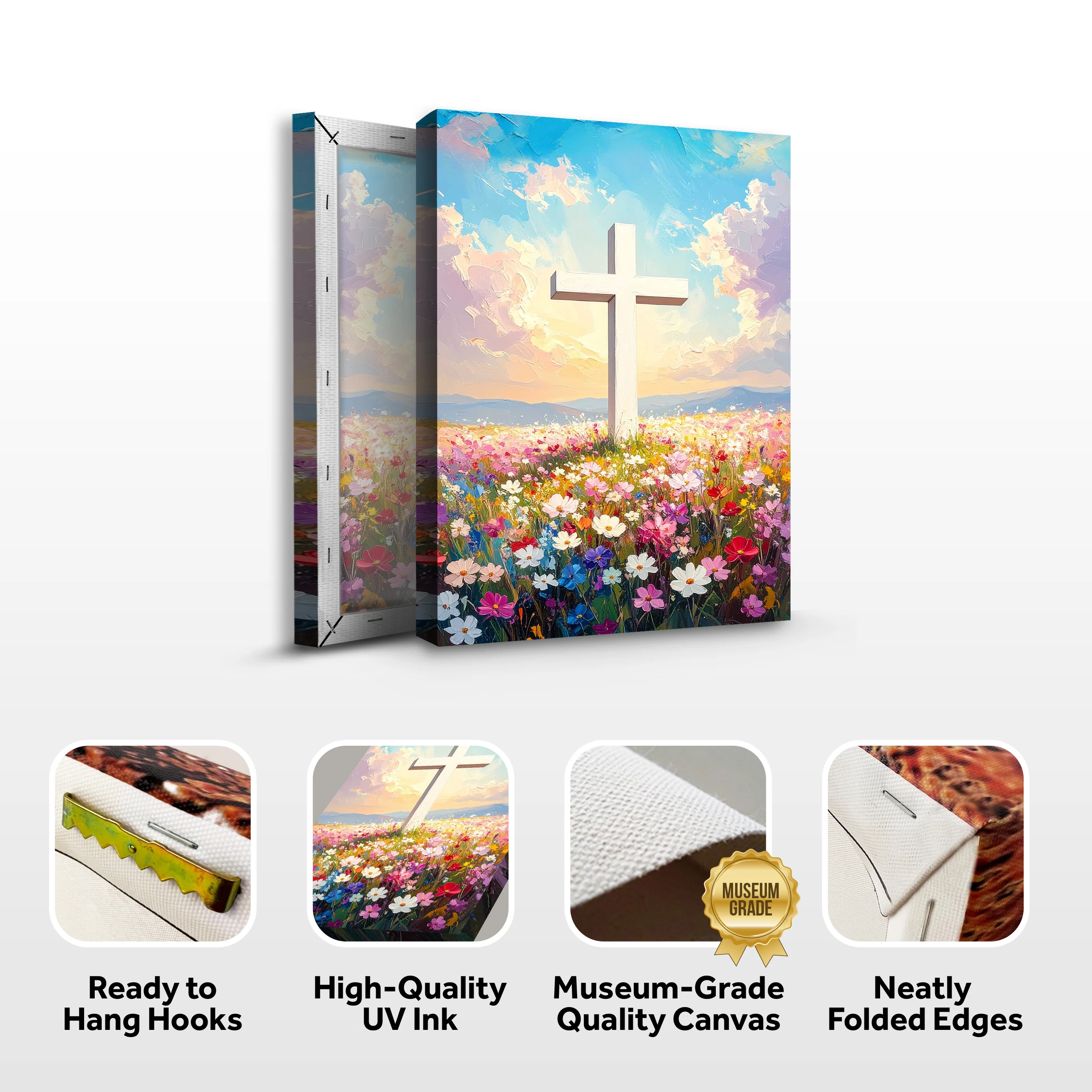 Cross Floral Field Faith Wall Art - Image 8