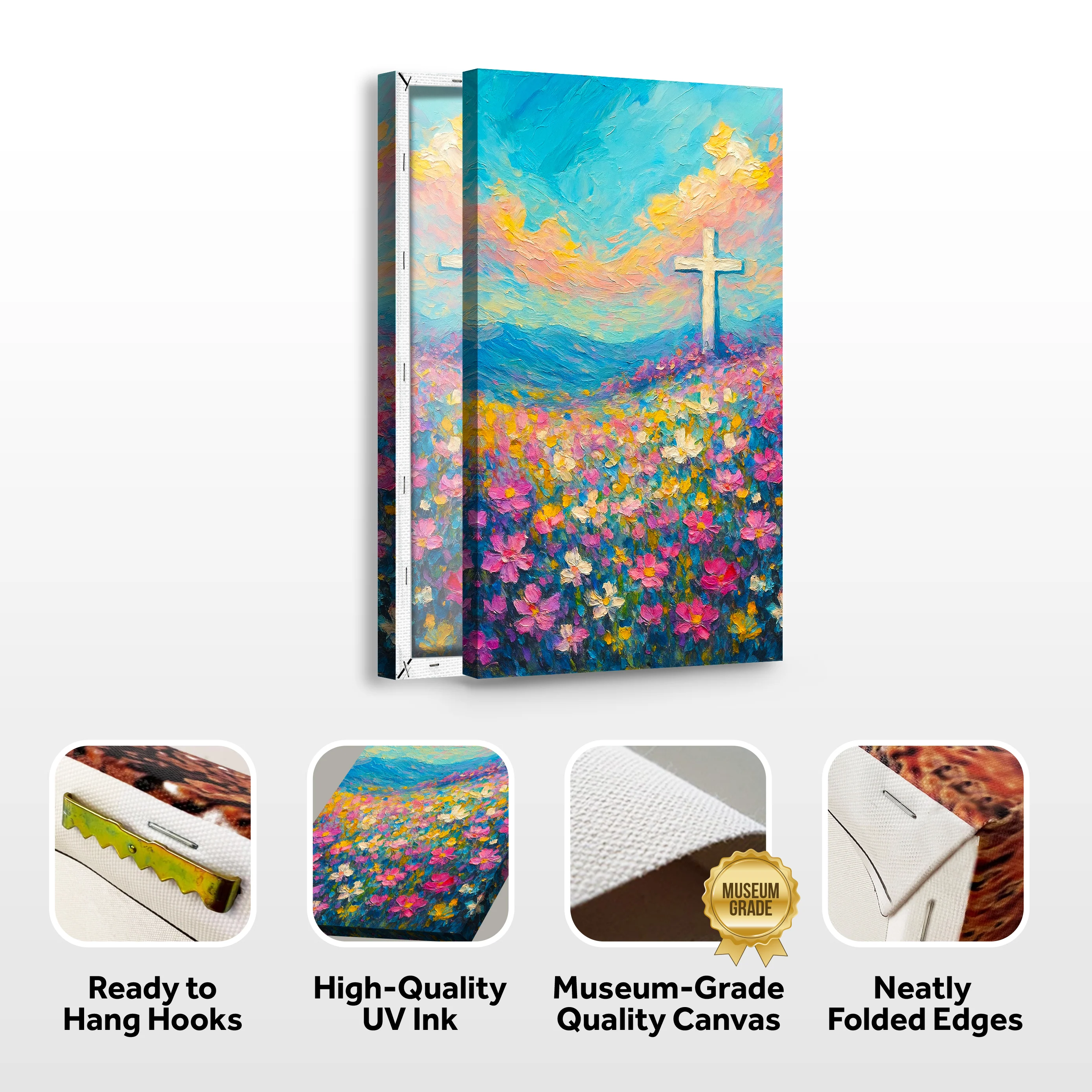 Cross Floral Field Faith Wall Art III - Image 8