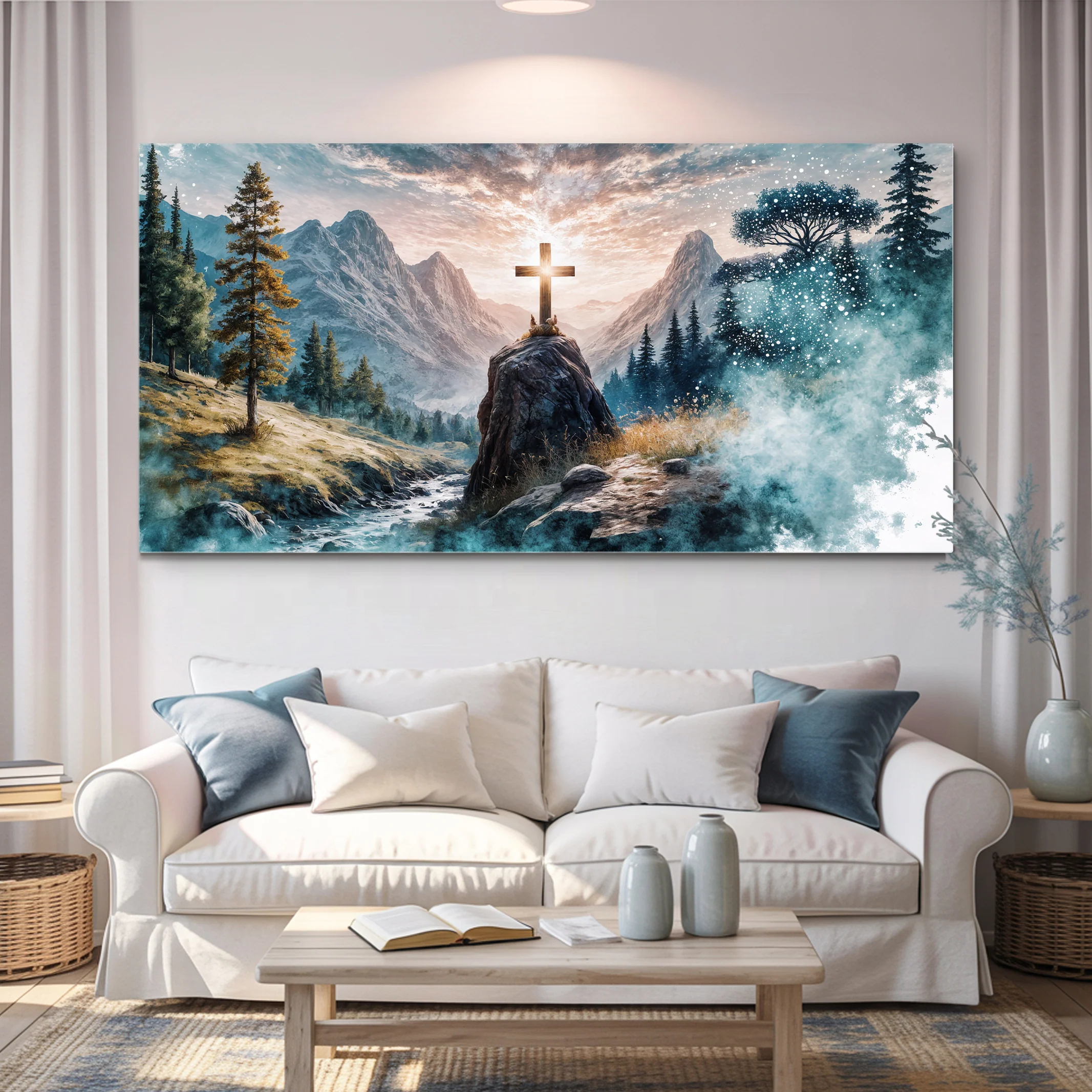 Cross On A Hill Faith Wall Art - Image 3