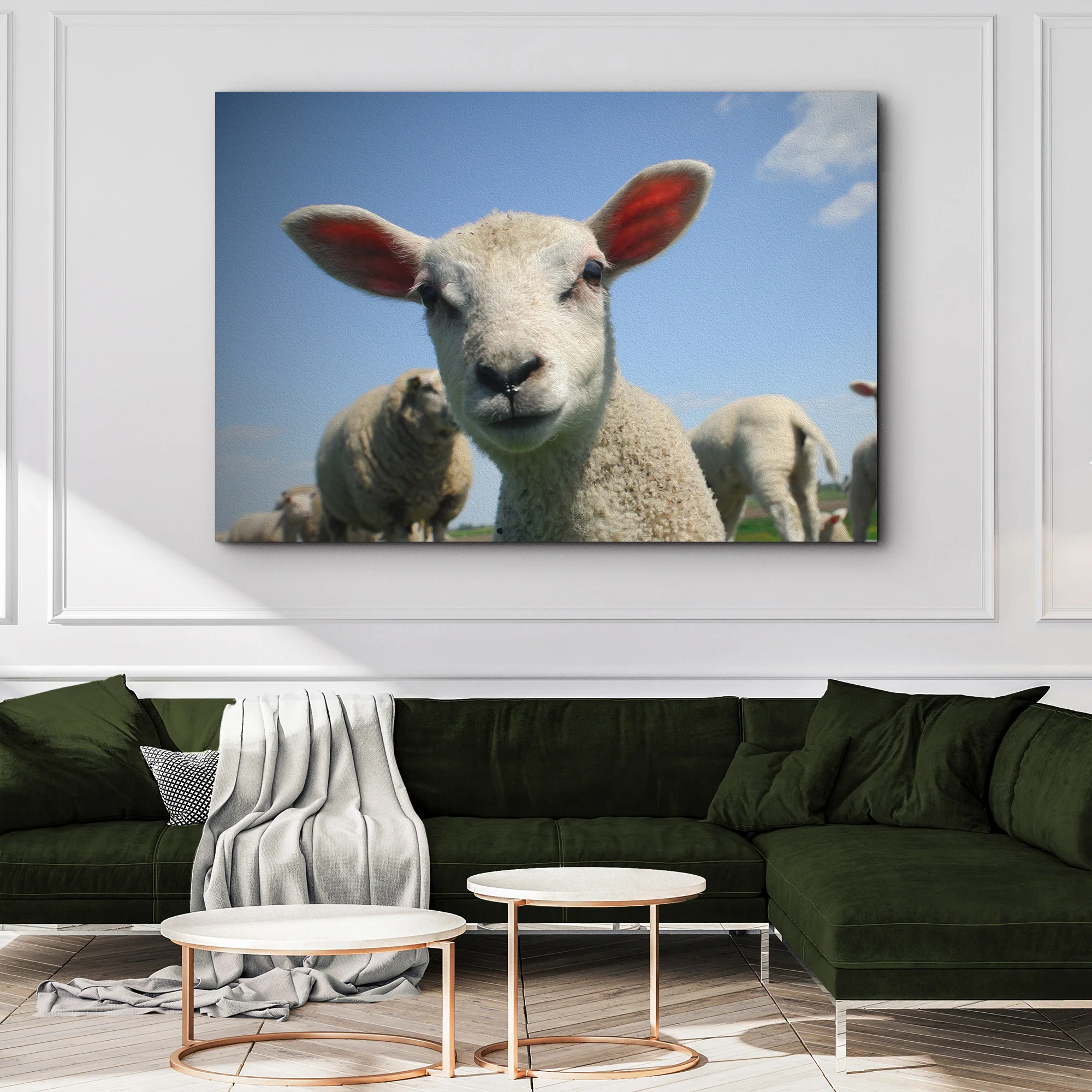 Curious Lamb Canvas Wall Art - Image 3