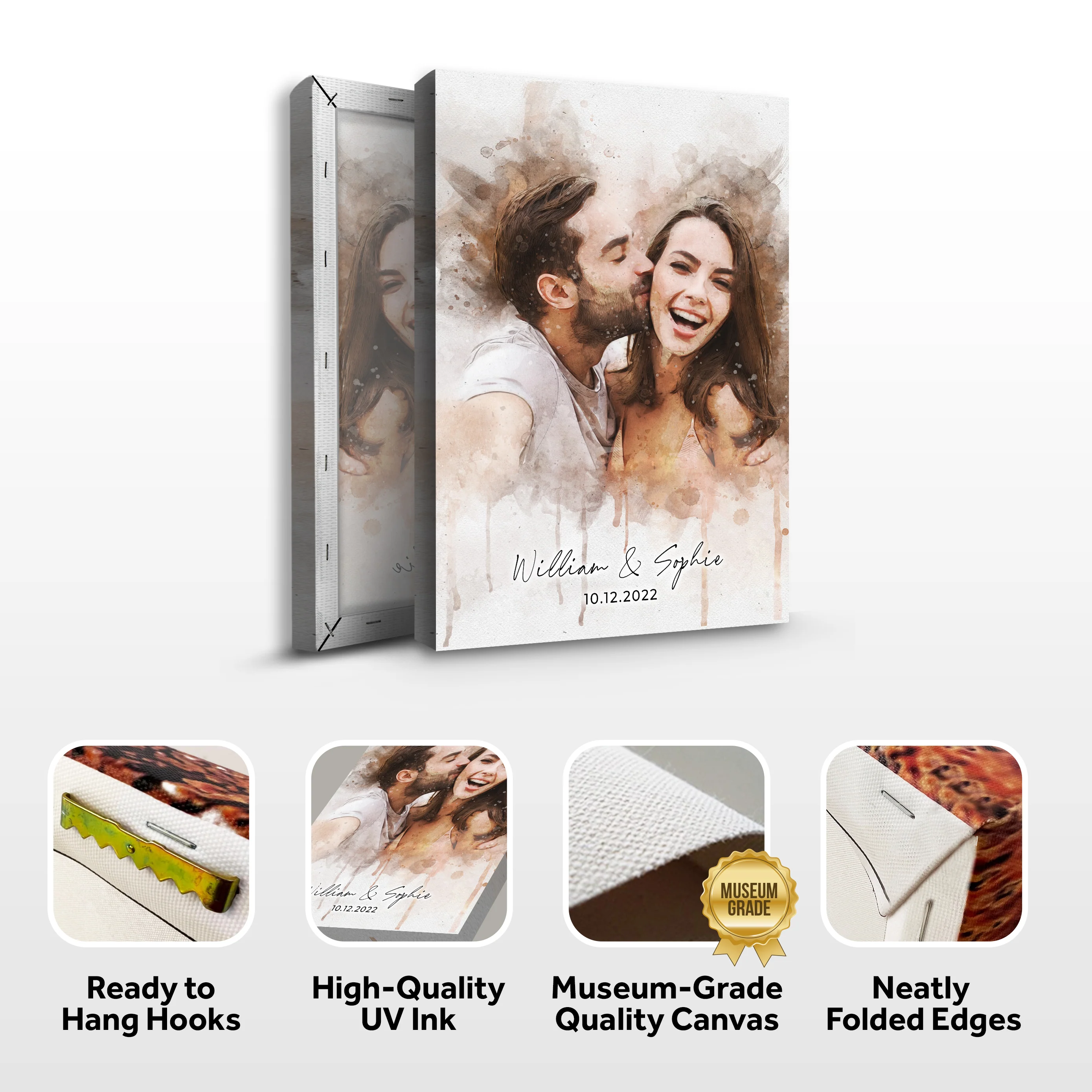 Custom Couple Watercolor Portrait - Image 6