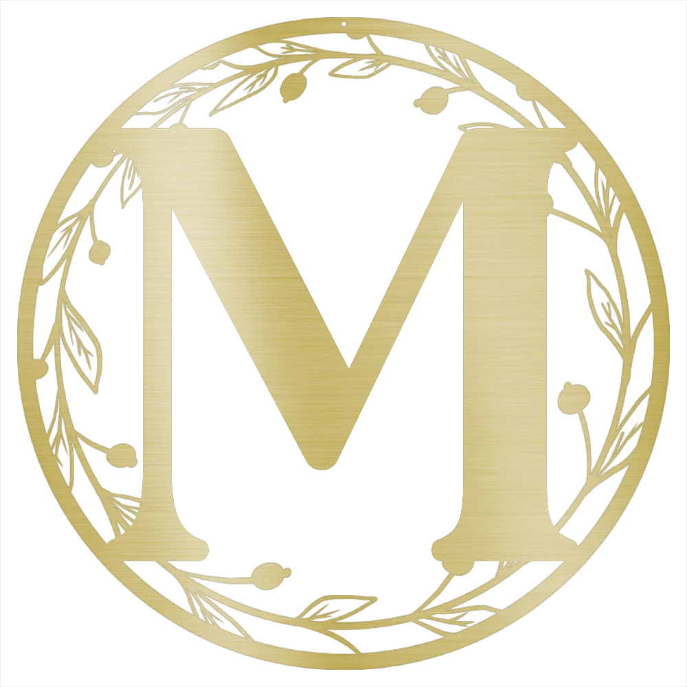 Metal Wreath Initial Steel Wall Decor - Image 3