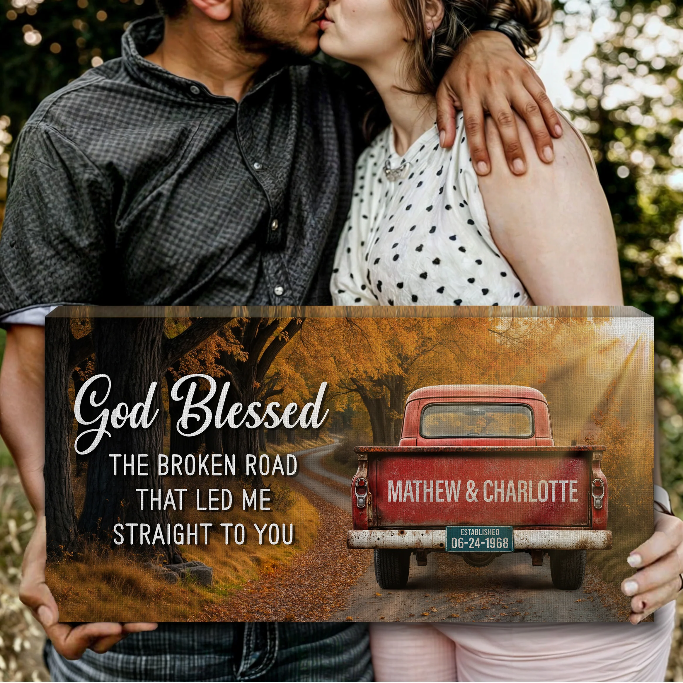 Custom Vintage Truck Couple Sign II - Image 3