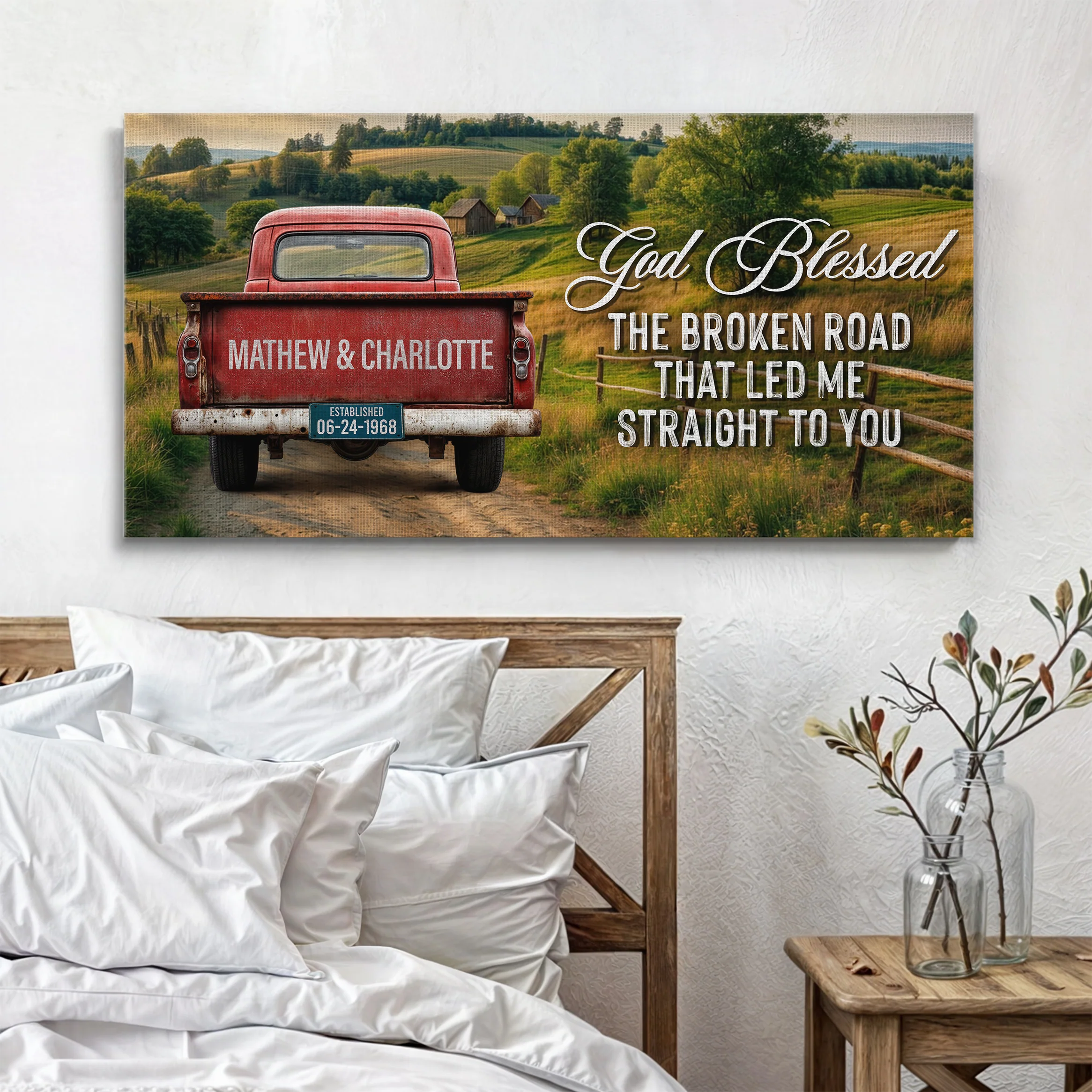 Custom Vintage Truck Couple Sign III - Image 4