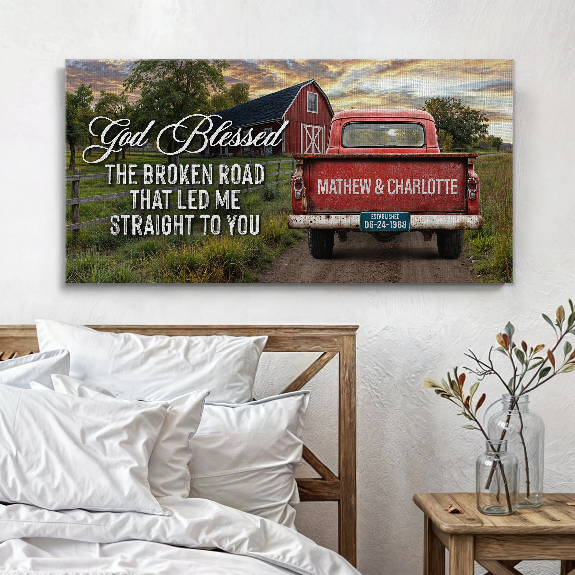 Custom Vintage Truck Couple Sign V - Image 4