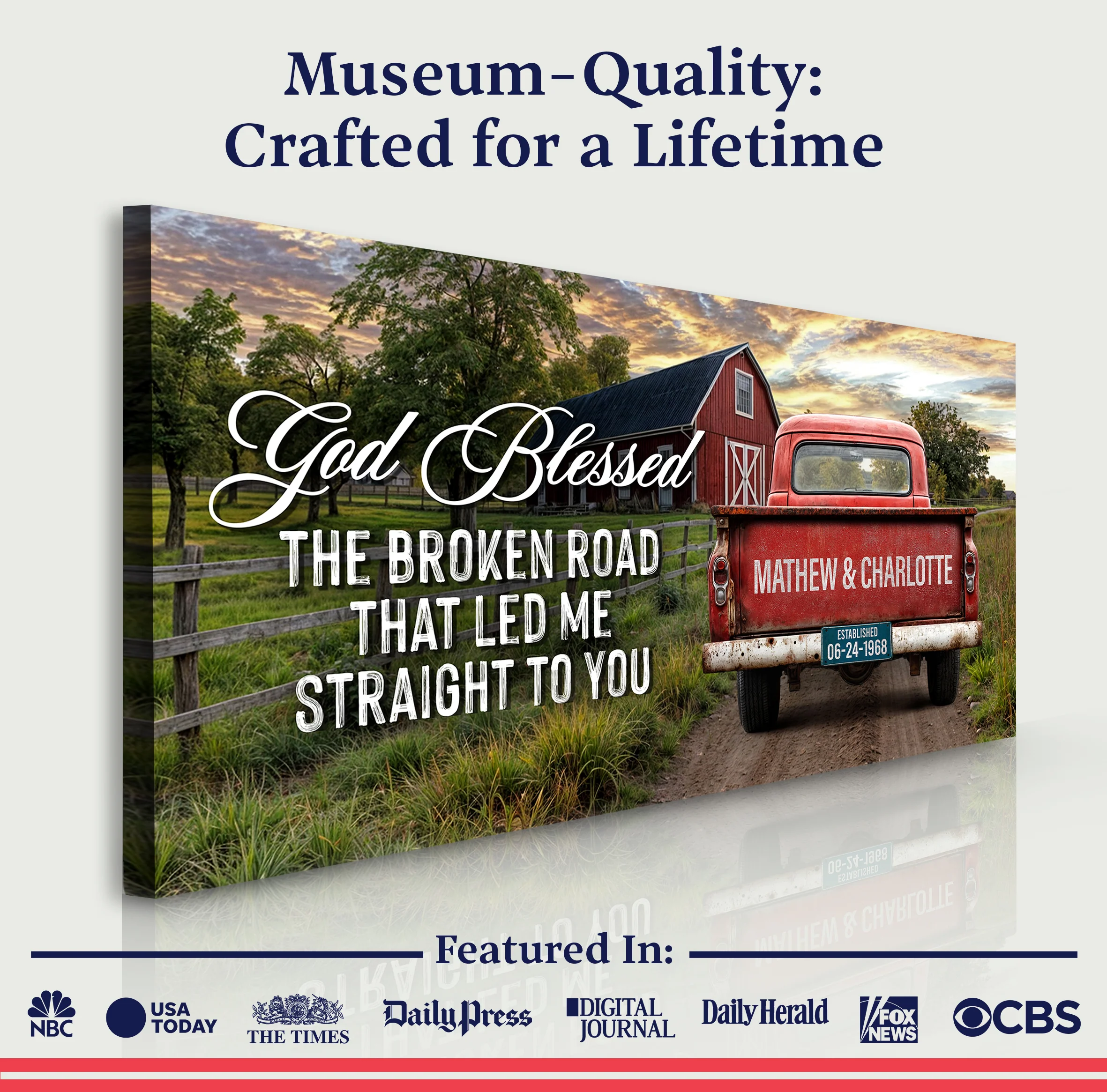 Custom Vintage Truck Couple Sign V - Image 7