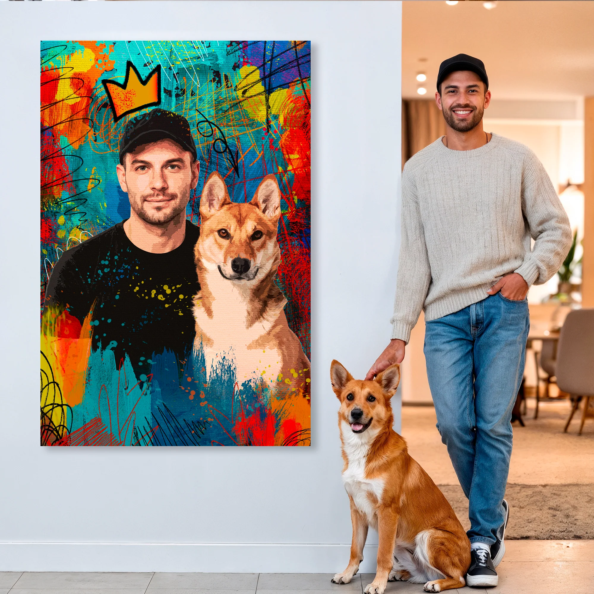 Customized Pet Portrait Abstract Wall Art III - Image 7