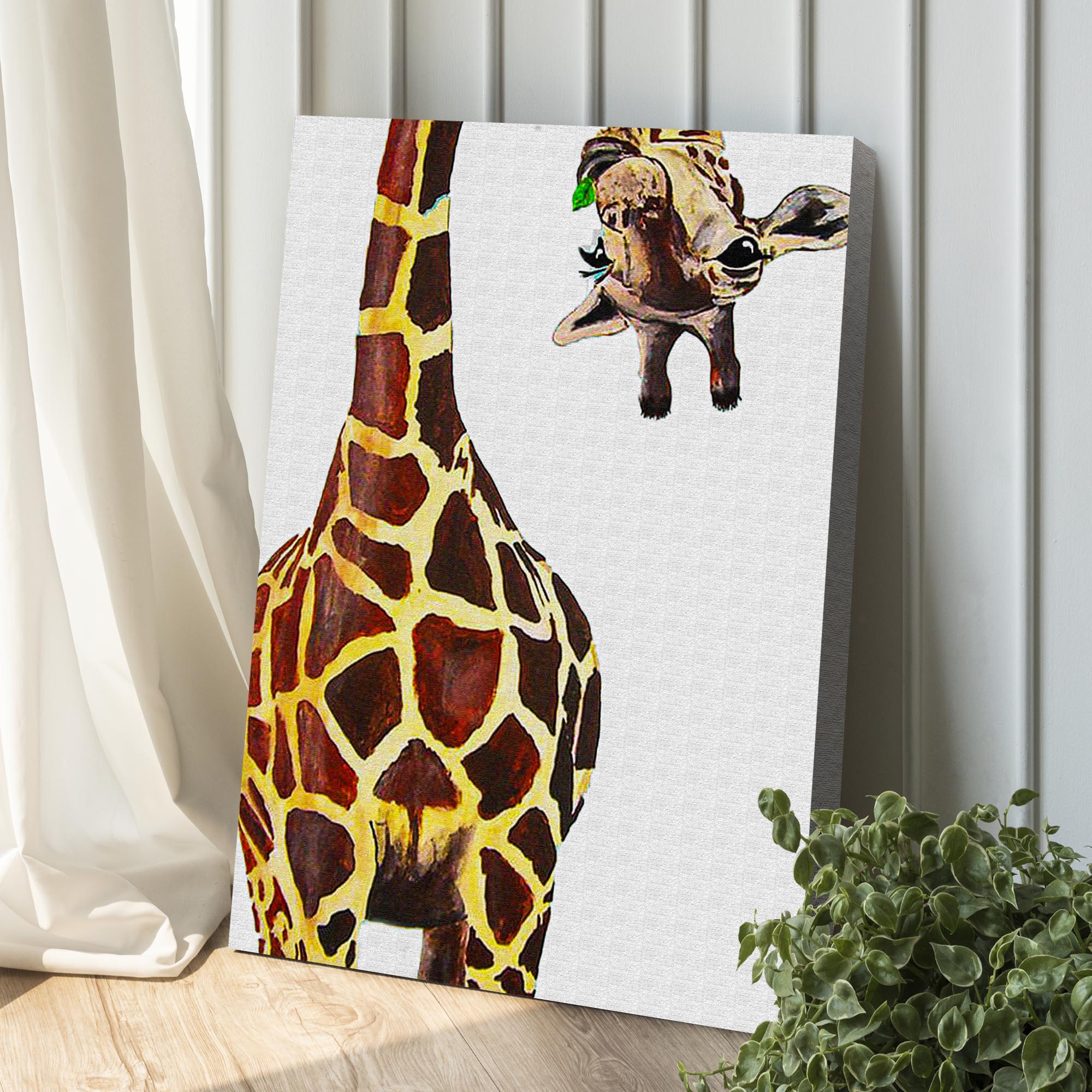 Cute Giraffe Portrait Canvas Wall Art - Image 3