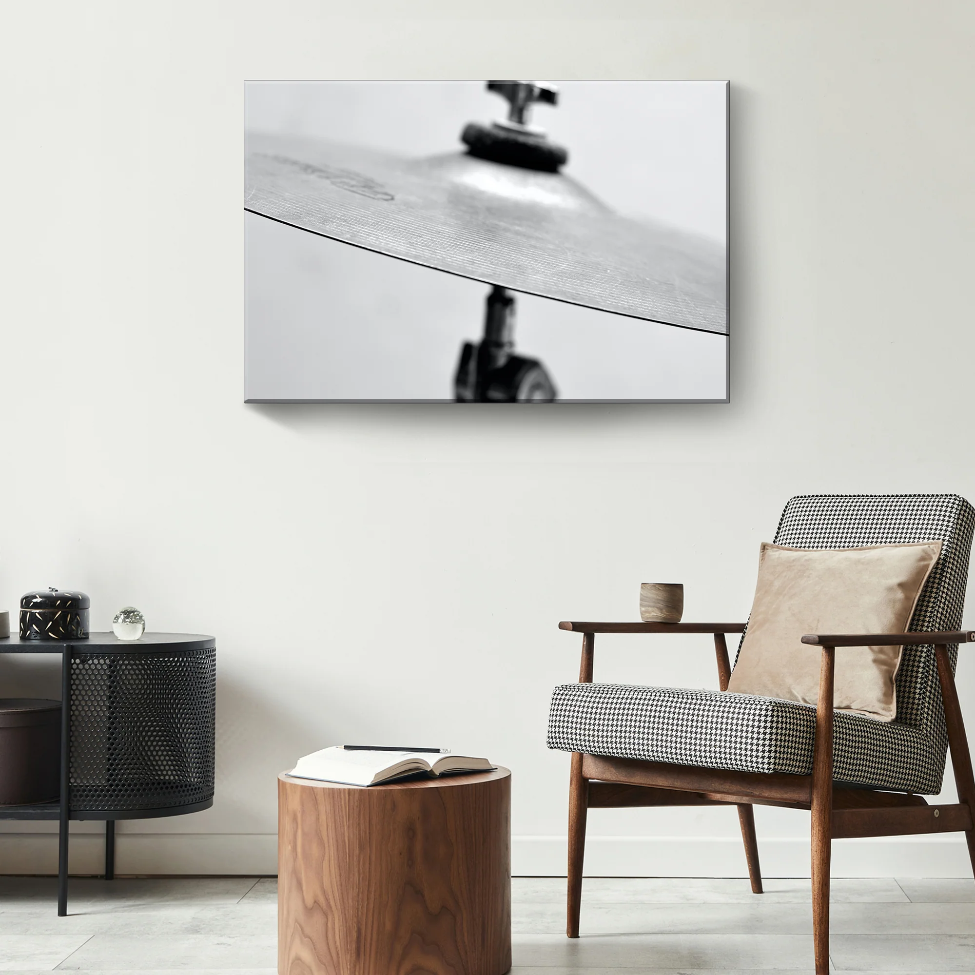Cymbal Monochrome Canvas Wall Art - Image 3