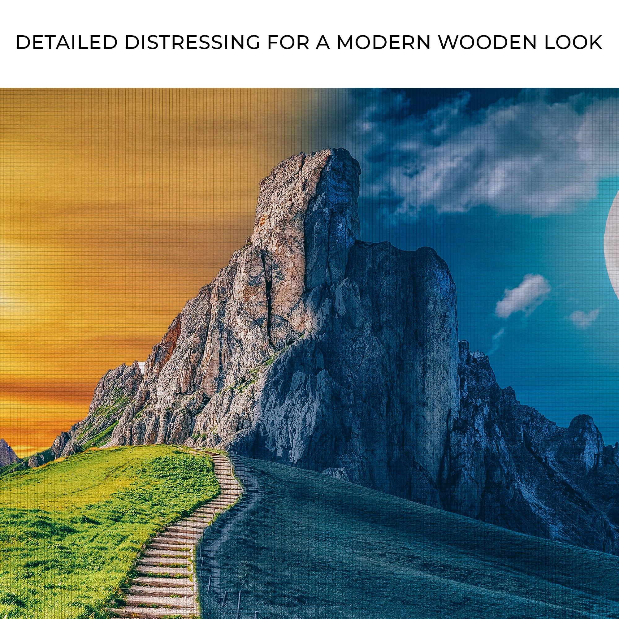 Day And Night Mountain Range Canvas Wall Art - Image 7