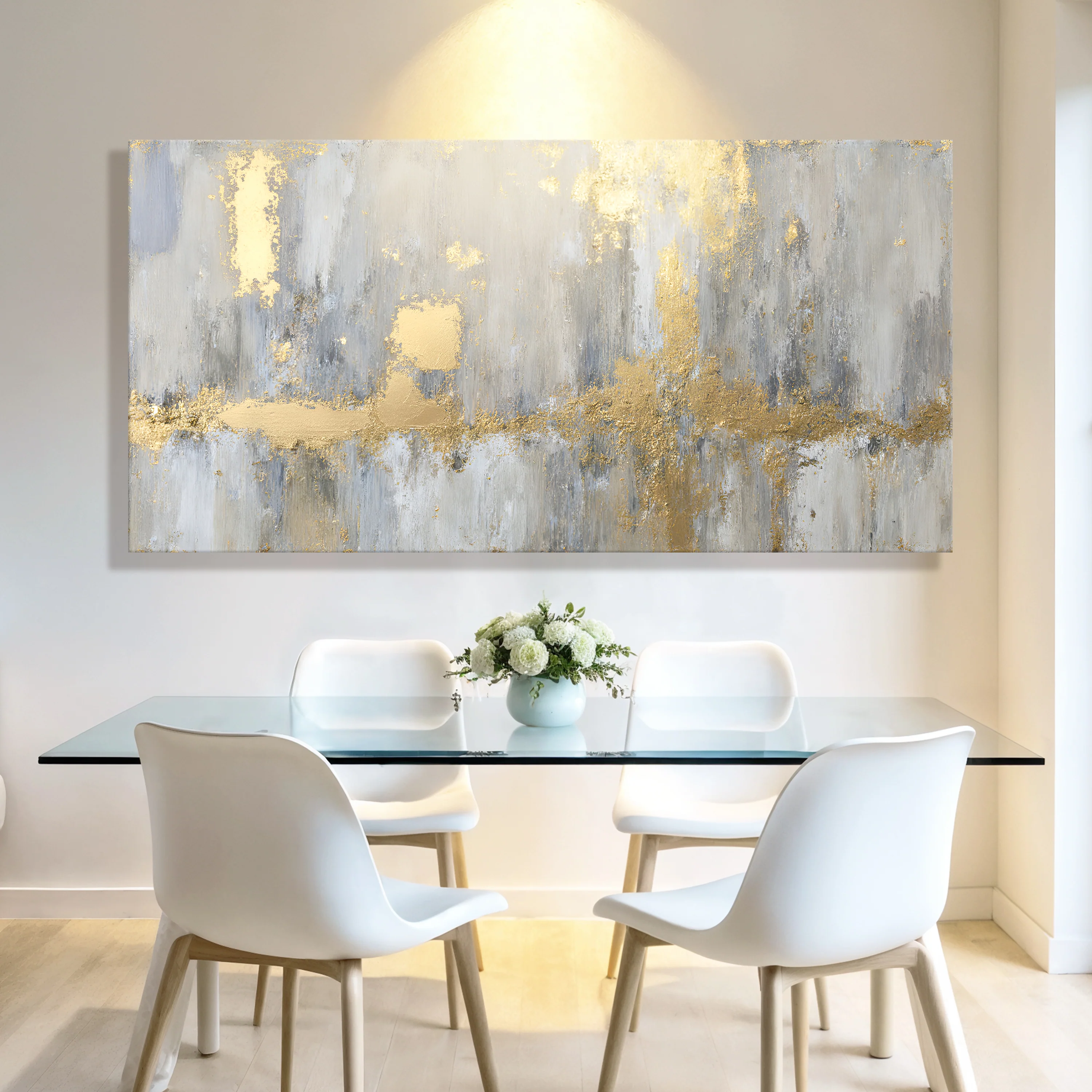 Dazzling Golden Elegance Abstract Wall Art - Image 3