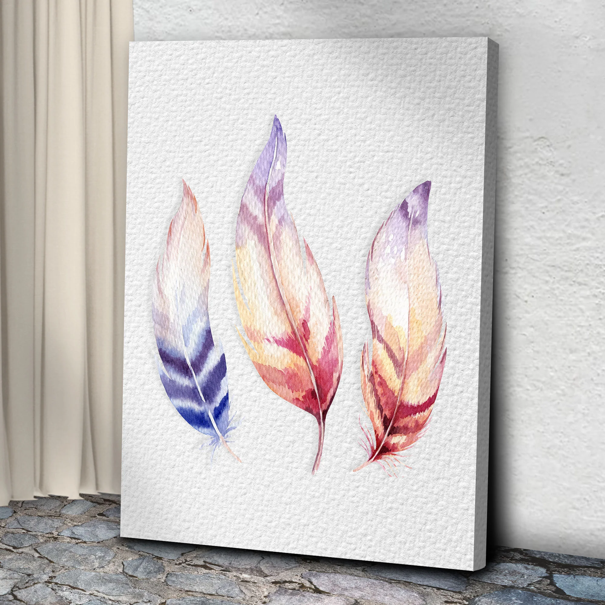 Decor Elements Feather Bohemian Tribal Canvas Wall Art - Image 3
