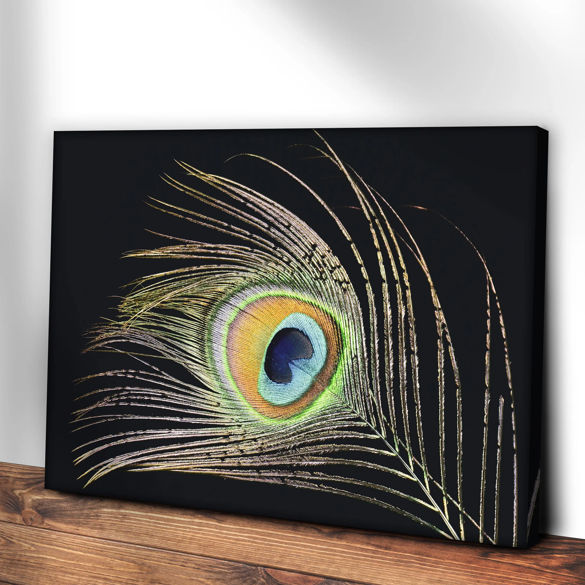 Decor Elements Feather Peacock Canvas Wall Art - Image 3