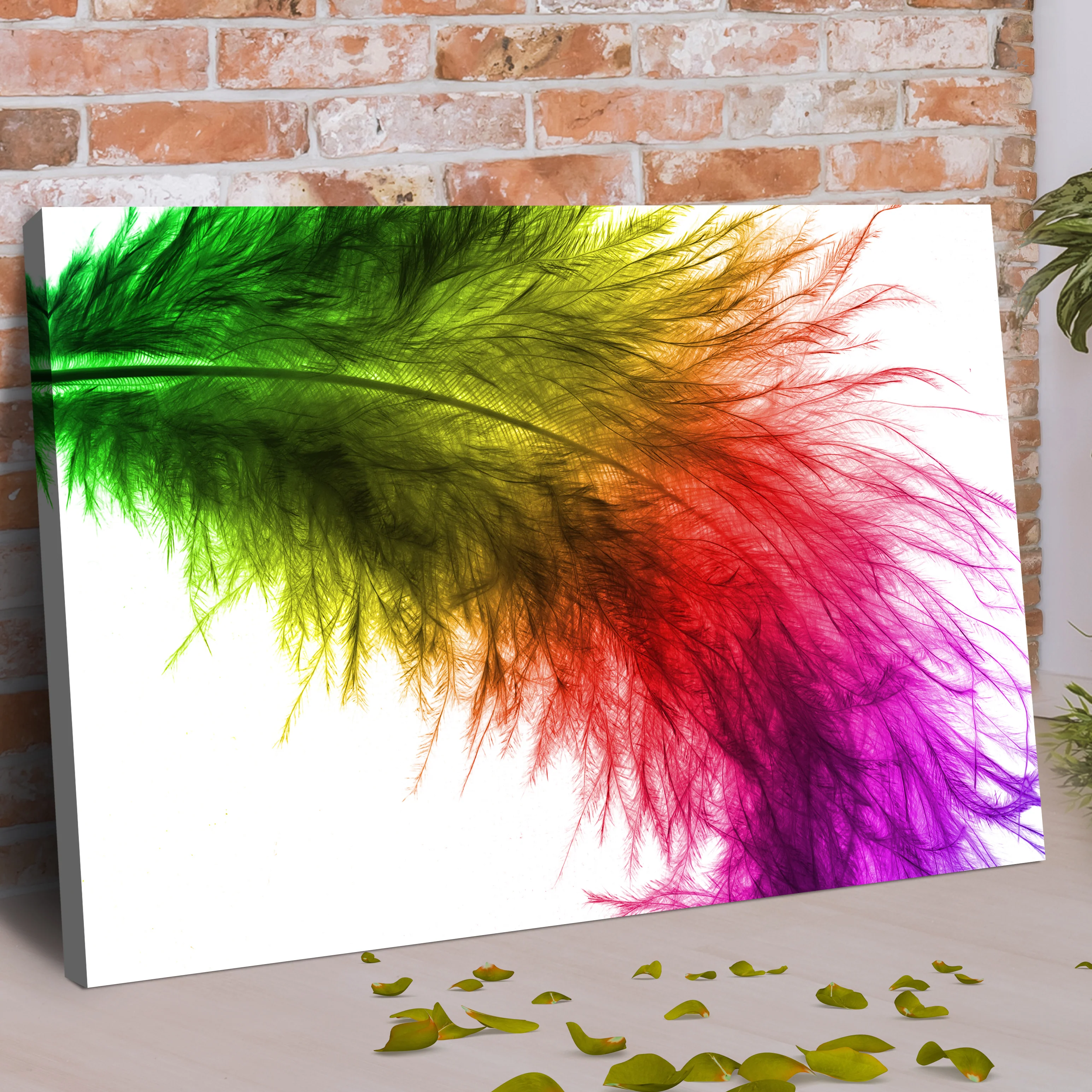 Decor Elements Feather Prismatic Canvas Wall Art - Image 3
