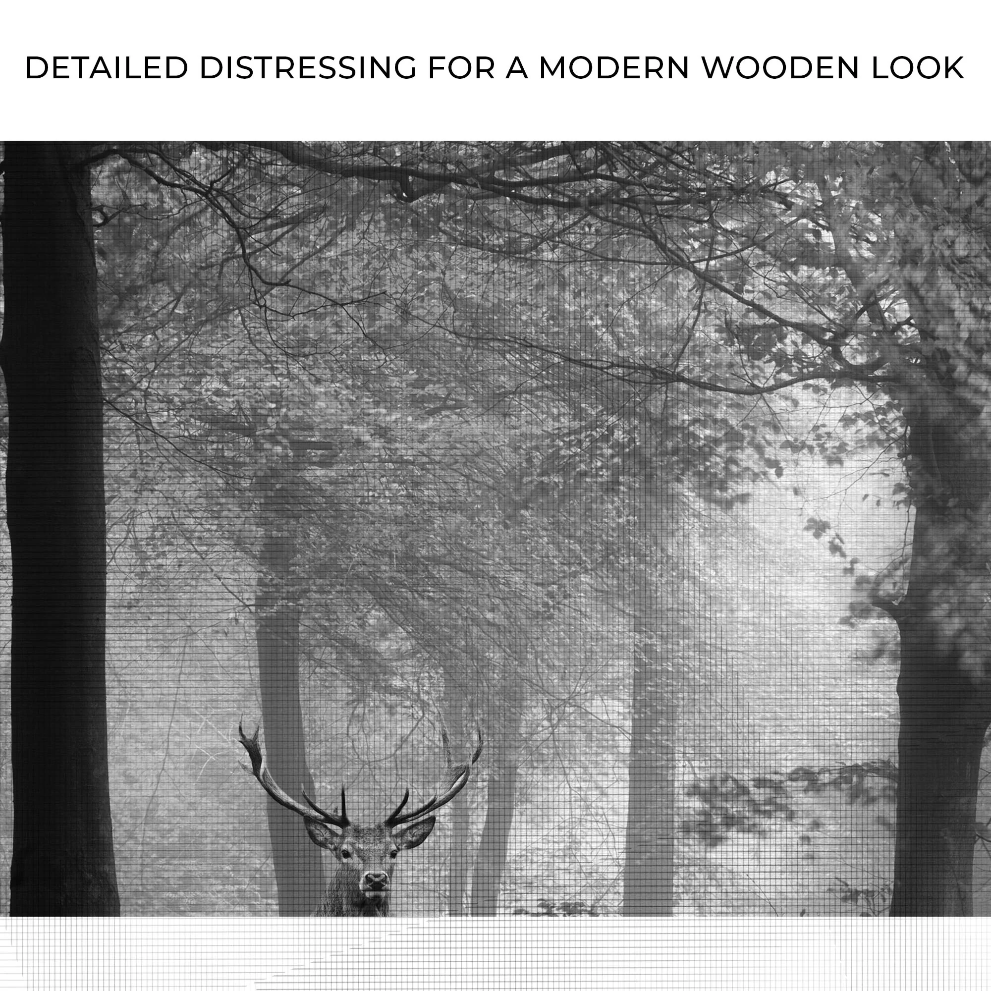 Deer In Foggy Forest Canvas Wall Art - Image 4